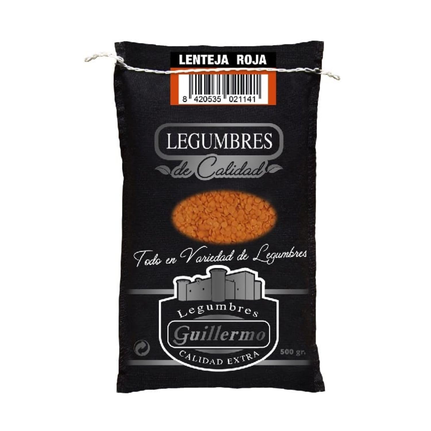 Guillermo Lenteja roja Saco 500 g Gourmet Calidad Extra Alto contenido en proteínas
