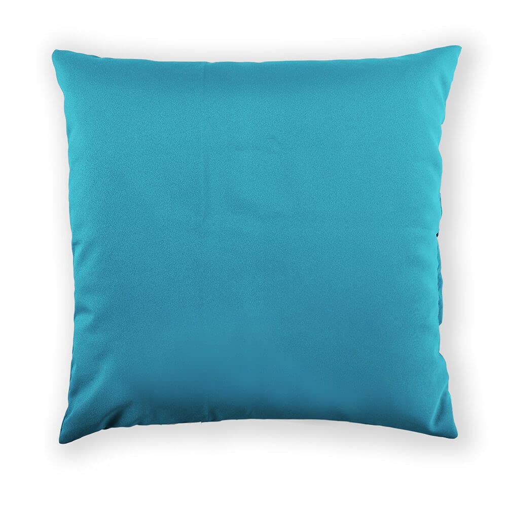 rucomfy Indoor/Outdoor Cushion with Insert Filling - Accessories for Home and Garden Decor Scatter Pillow - Pre Filled with Fibre Inner - Water Resistant - 45 x 45cm (1, Turquoise, 45cm x 45cm)
