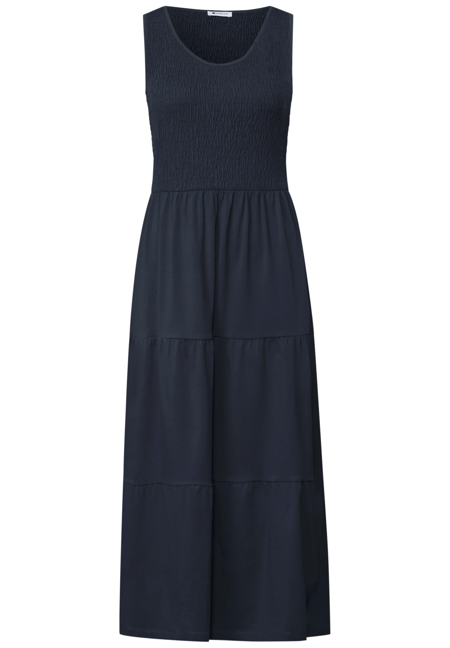 Street One Damen 1409162 Midi-Kleid mit Smok-Oberteil (1er Pack)