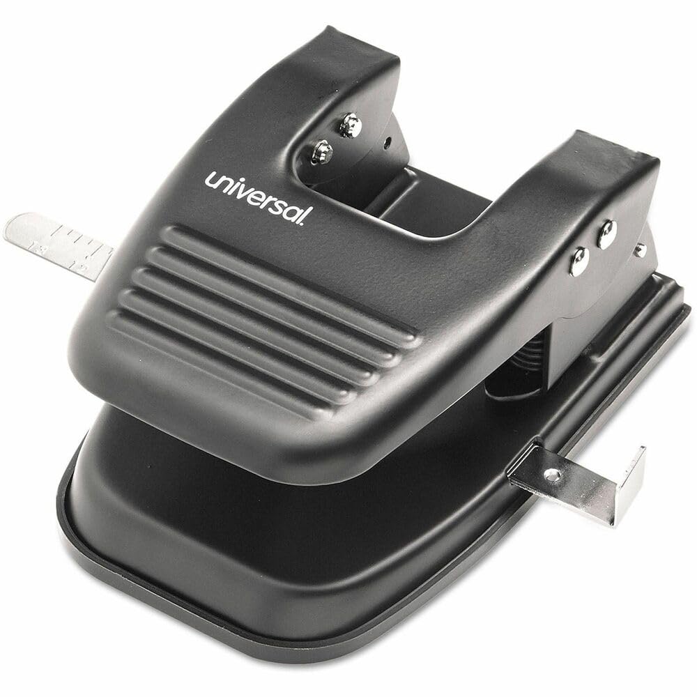 Agujero perforadora, 2 CV, 1/4-inch Tamaño, 2 – 3/4-inch centro, Capacidad para 30 hojas, color negro