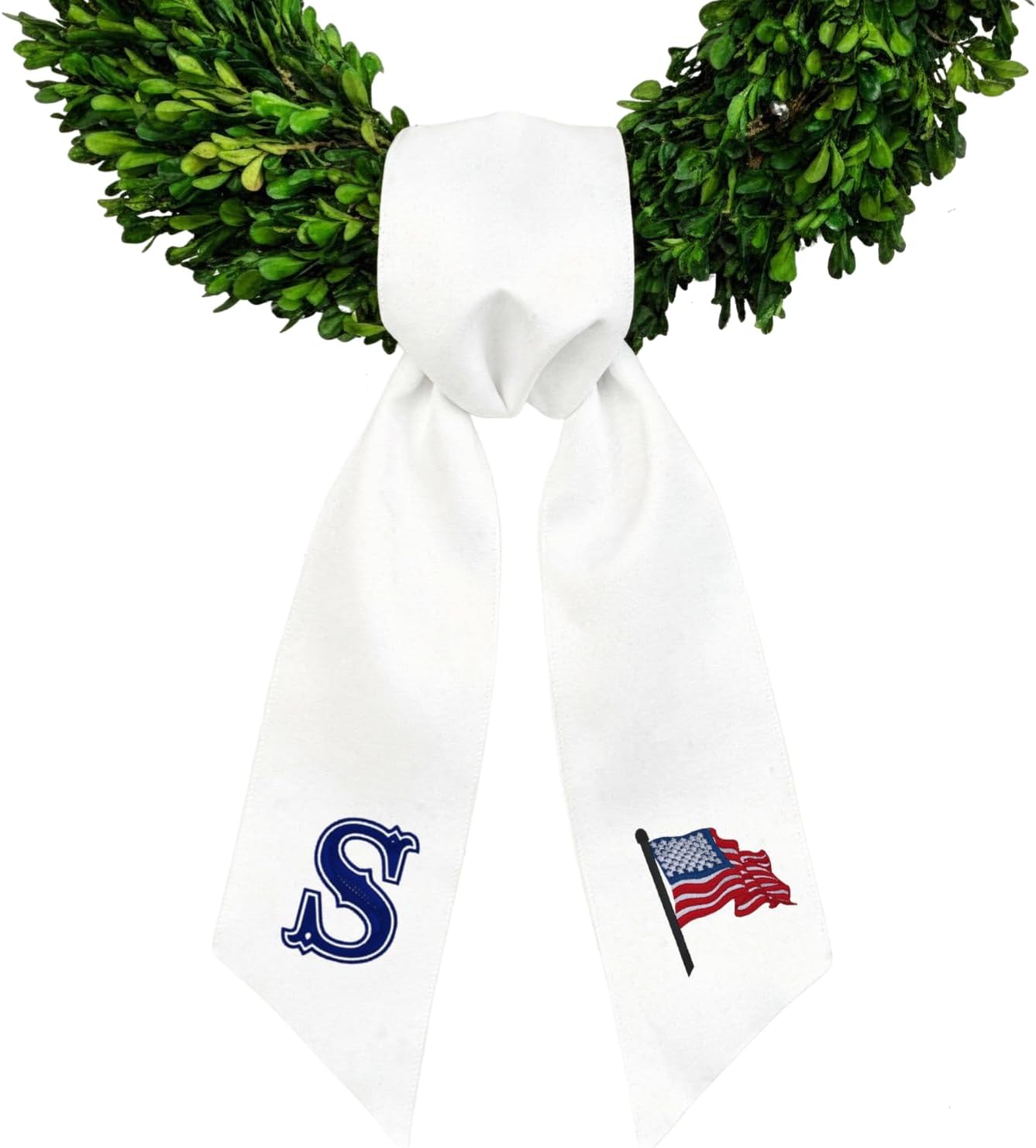 Morxy Monogrammed Easter Spring Holidays Wreath Sash - Personalized Front Door Decor Design with Embroidered Initial