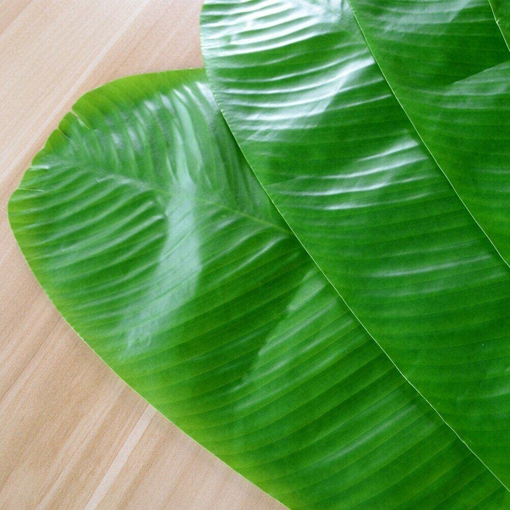 Danlai 5 Pezzi Grandi Foglie di Banana Artificiali Foglie Tropicali Finte Simulazione Tavolo Tovagliolo Foglia di Banana Tavolo per Decorazioni Parete Giardino