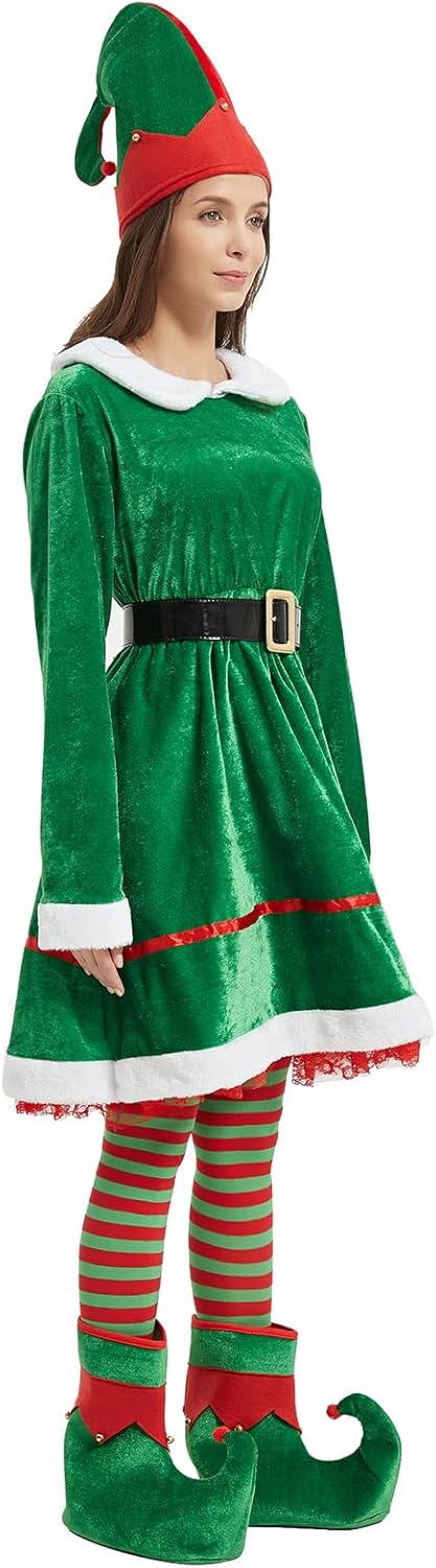 5 Pack Women’s Elf Costume Set Adult Christmas Cosplay Suit Xmas Outfits - Image 5