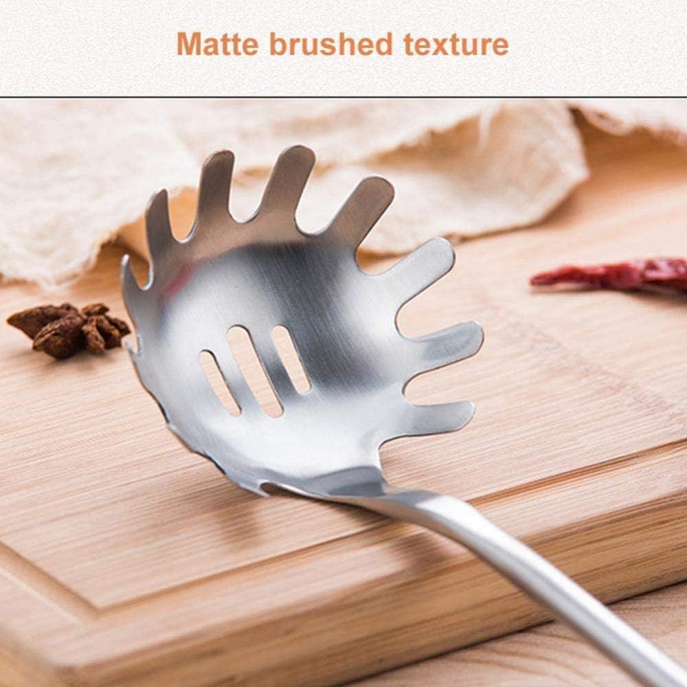 Noodle Spoon Stainless Steel Pasta Server with Wooden Handle Durable Food Grade