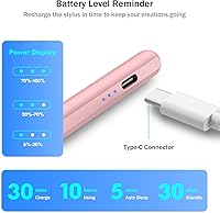 Vista 3 de Cisteen Lápiz óptico para iPad 2025-2018 con carga más rápida, lápiz sensor de inclinación compatible con iPad 10/9/8/7/6, 11th A16, Air 11/13