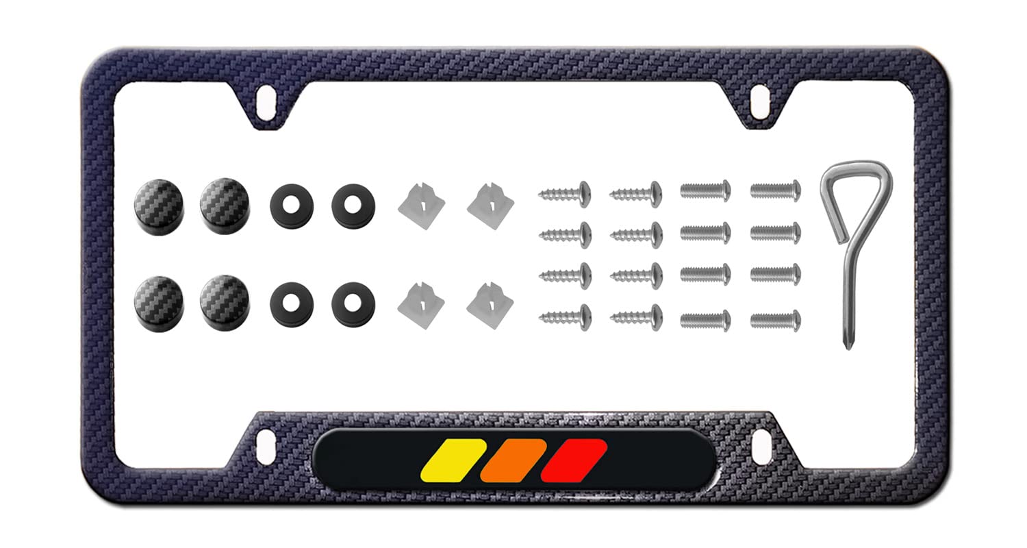 1 Pcs Carbon Fiber License Plate Frames Cover Holder Compatible with Toyota Tacoma 4Runner Tundra Sr5 Sequoia Rav4 Highlander TRD.