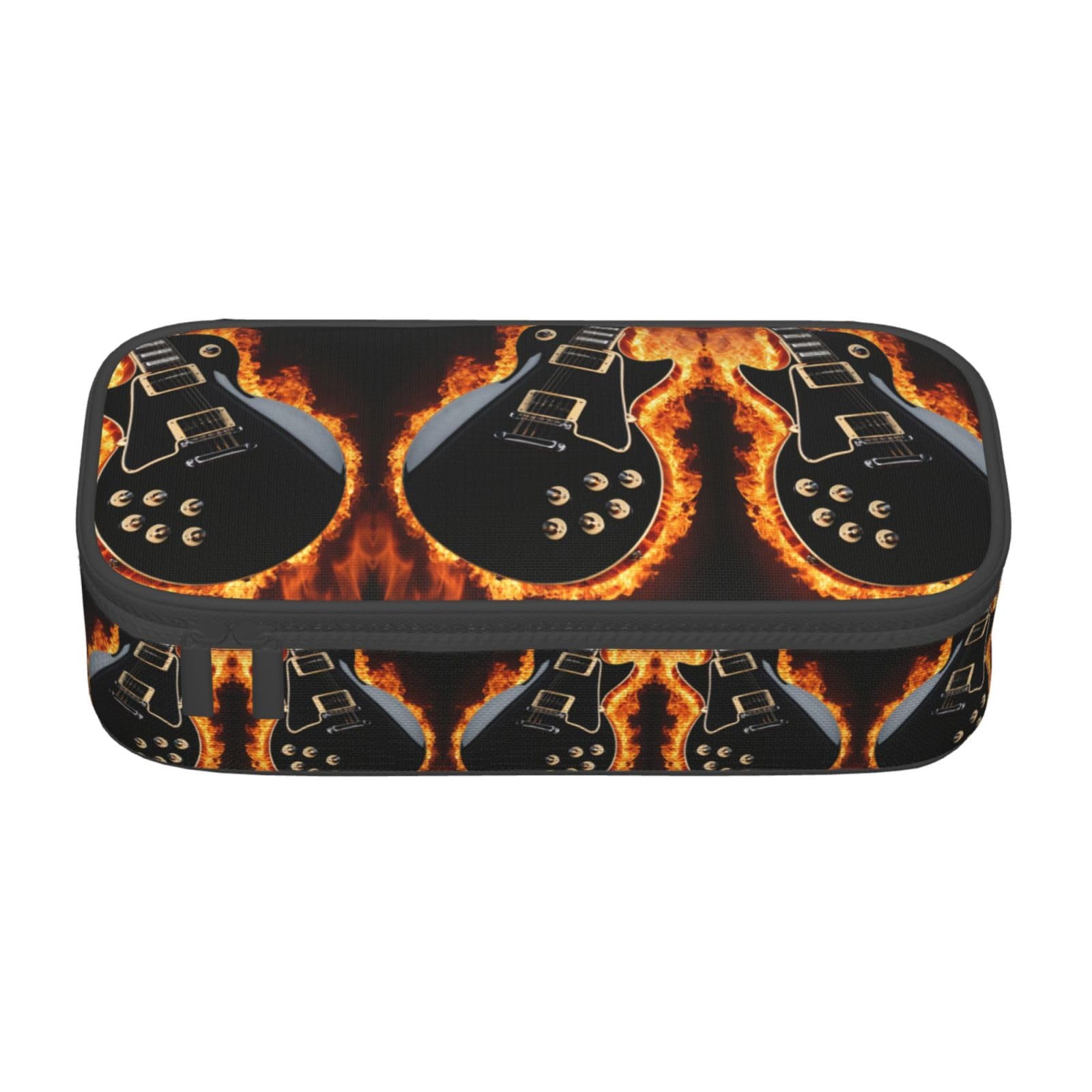 HDSKFNS Electric Guitar Print Pencil Case-Pencil Bag Artists' Pens,Pencils Marker Box Large Capacity Perfect Work Travel