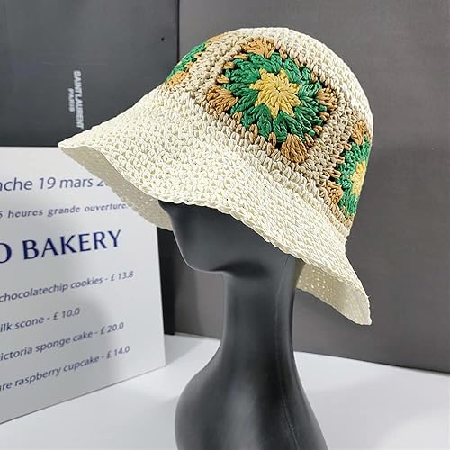 Miniatura 2 de Sombrero de paja hecho a mano para mujer, sombrero de verano hueco de nicho de flores, sombreros, sombreros de sol al aire libre