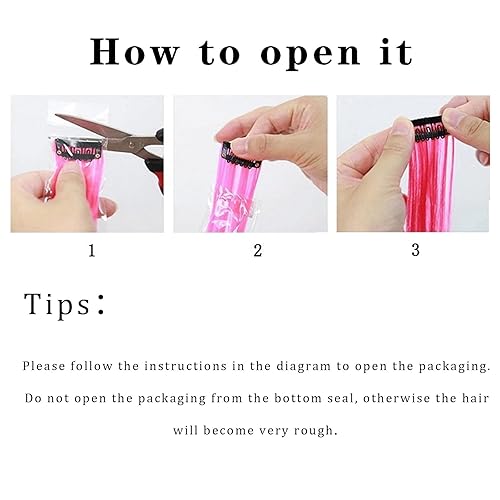 Miniatura 5 de Extensiones de cabello de colores de 22 pulgadas, 12 unidades, extensiones de cabello sintético con clip, extensiones de cabello sintético con clip,