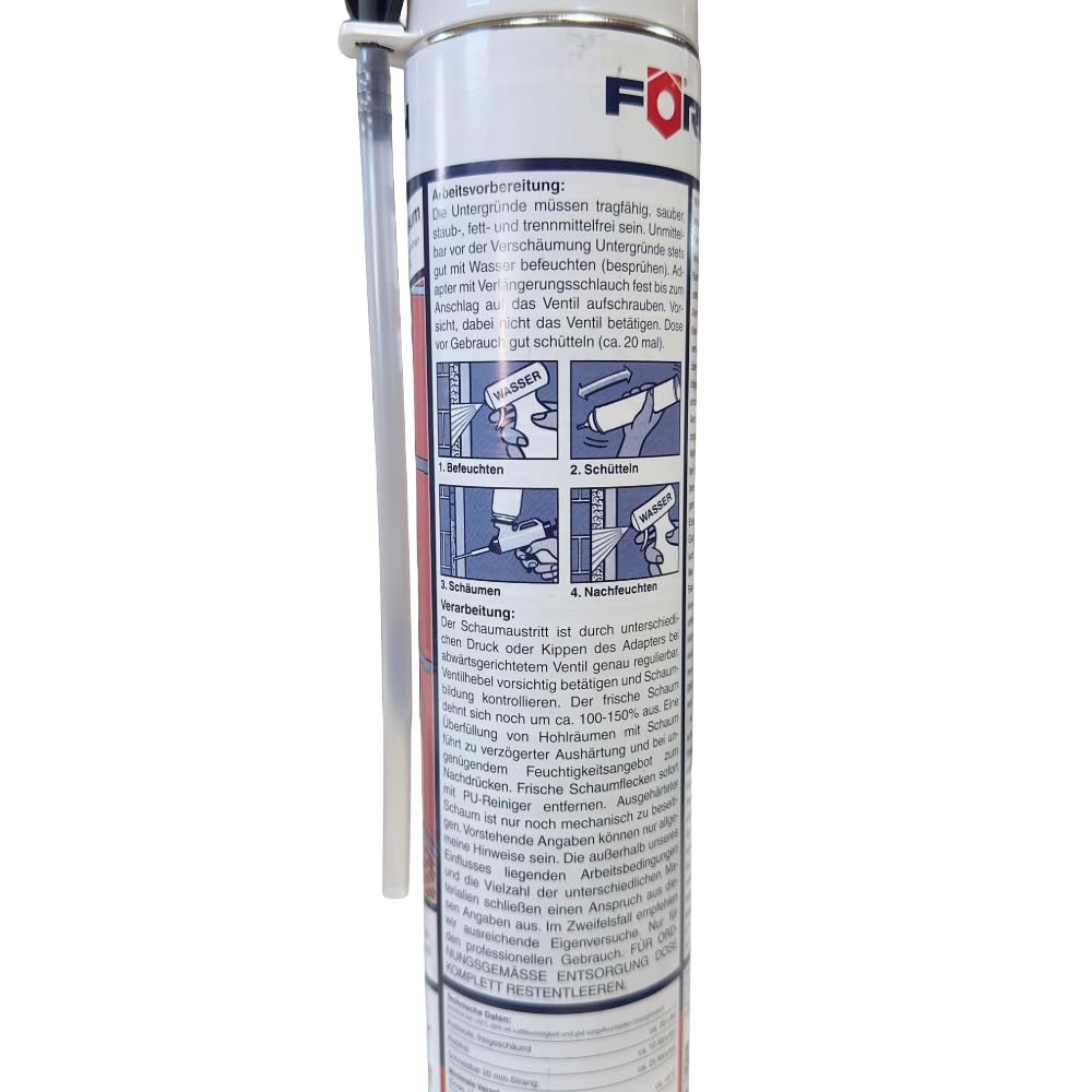 Förch 1K PU Montageschaum 750 ml – 6er-Pack | hochfester PU-Schaum für Montage, Isolierung & abdichtung, schäumt bis 45 l