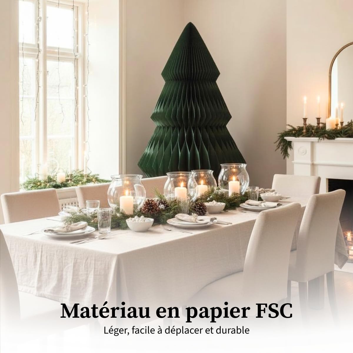 Mica Decorations Sapin de Noël en Papier XXL - Christmas Tree Artificiel Pliable - H212 x Ø120 cm - FSC Mix - Vert