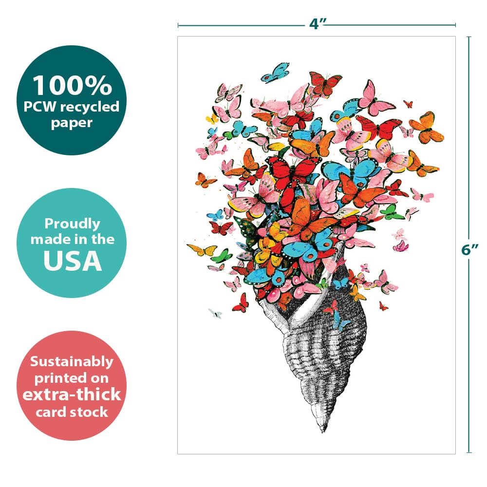 Tree-Free Greetings Econotes Karteikarten-Set – 12 Aufstellkarten Mit Umschlägen Aus 100% Recyceltem Papier
