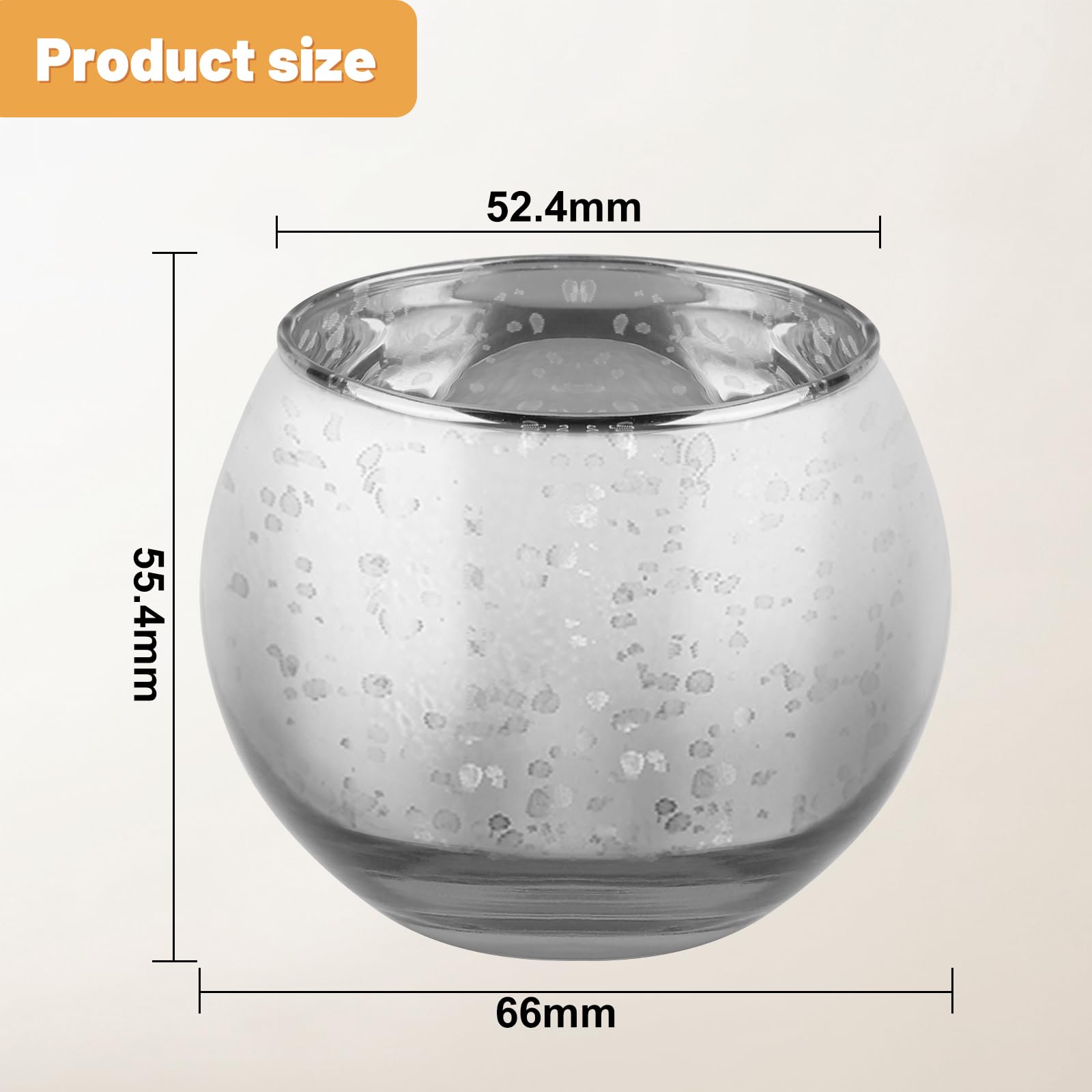 LALAGO 12 pezzi Barattoli per tealight,Vetro porta tealight maculato, Porta candele porta tealight, Barattoli per tealight decorazione di Natale decorazione da tavolo matrimonio (Argento)
