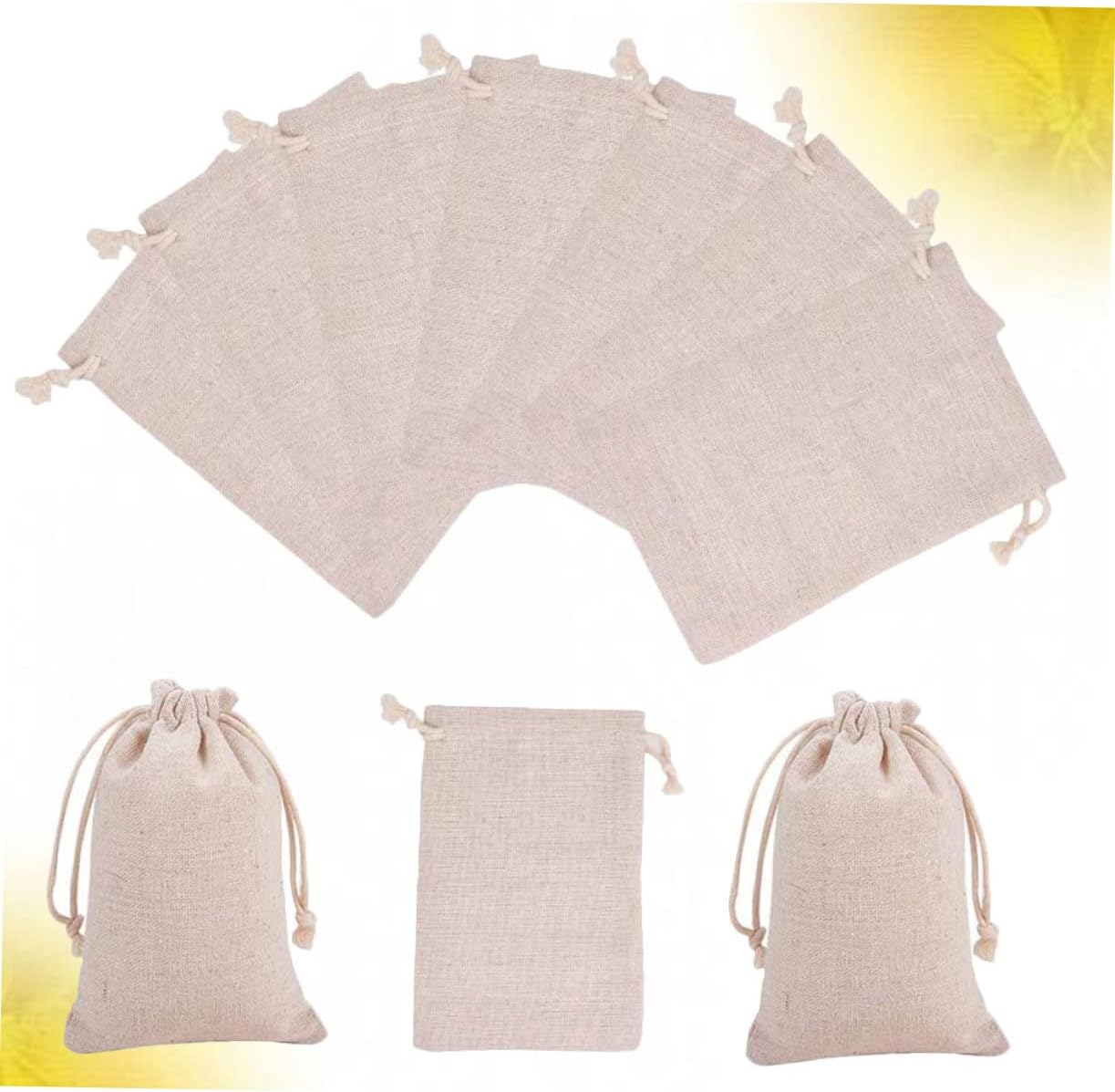 TINEASUR 50pcs Drawstring Cotton Bags for Jewelry and Gift Packaging Eco-friendly Storage Bags for Shopping and Travel