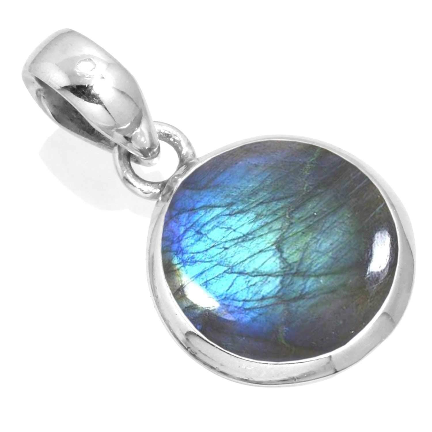 Jeweloporium Echter 925 Sterling Silber Handgefertigter Schmuck Runde Perle, Mondstein, Bernstein, Onyx Klobiger natürlicher Edelstein Boho Anhänger Halskette für Frauen