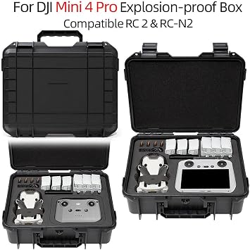 Case for DJI Mini 4 Pro Hard Case, Outdoor Travel Storage Carrying Bag for Mini 4 Pro Drone
