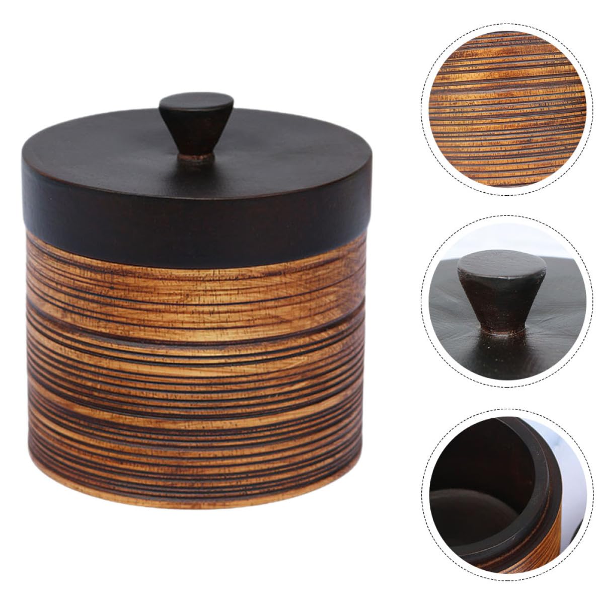 TIDTALEO Contenitore Raffinato per Legno Ermetico Tè e Coperchio Tisane Scatola Semplice Caramelle Design Buona Sigillatura Uso Domestico