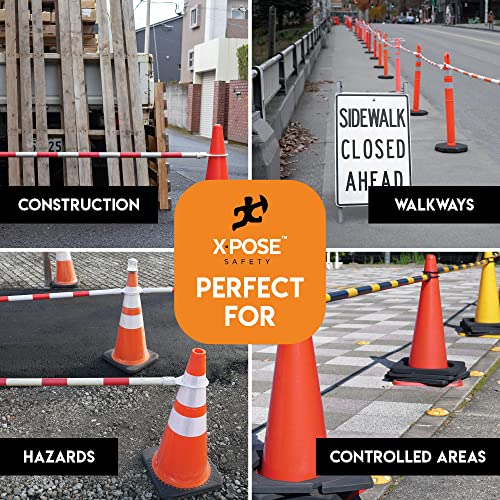 Barreira retrátil para cones de tráfego de segurança - diâmetro externo de 5 cm - Barricada grande d