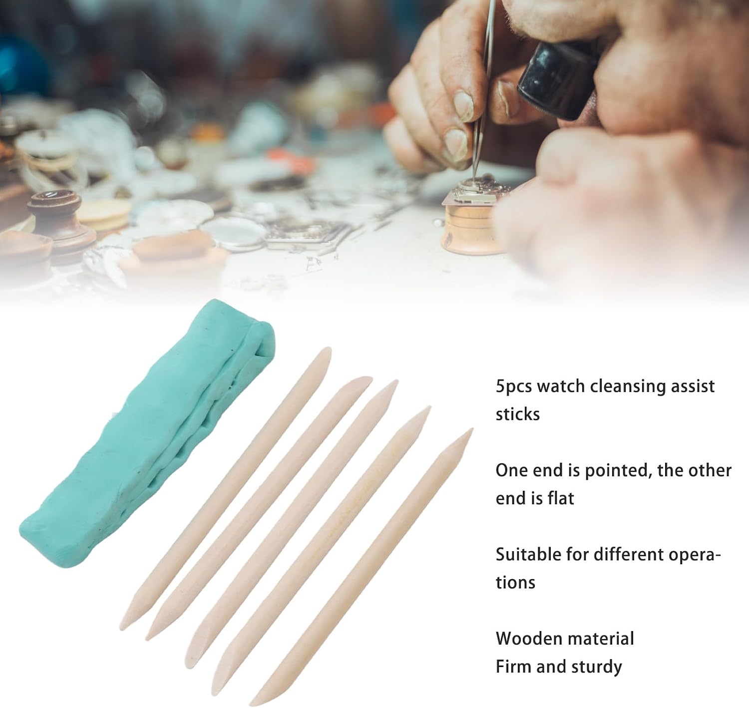 Zunate Watch Cleaning Putty Kit, Watchmaking Repair Tool, Cleaner Mud for Wheel Pivot Plates Bridges Dials