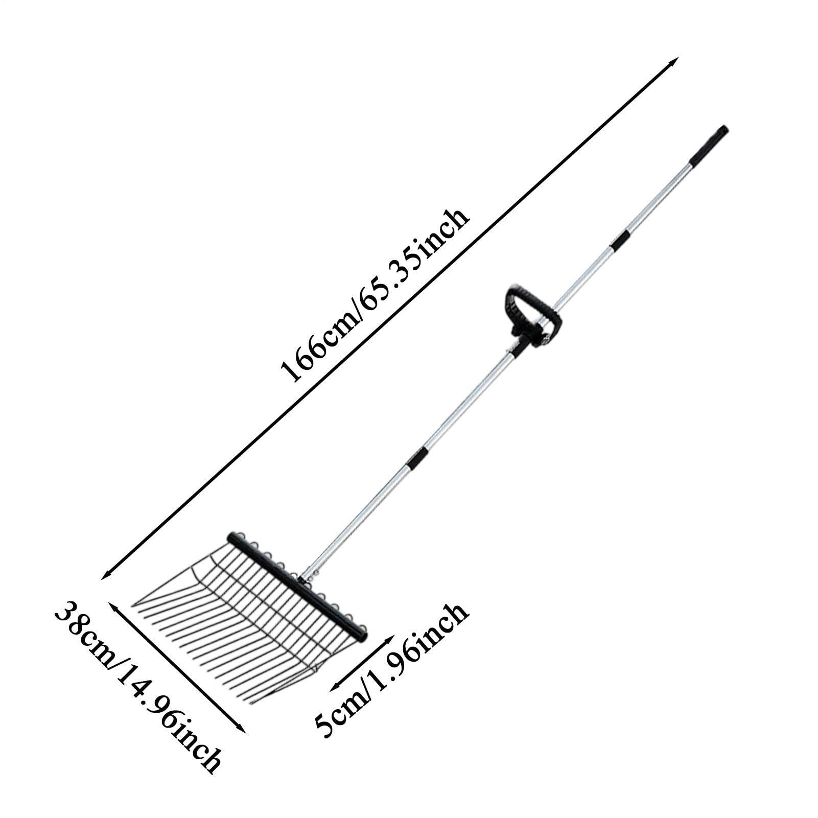Rastrello per Paglia in Metallo Pinza Regolabile E Rastrellante Per Pollina | Rastrello in Acciaio Per Giardinaggio Cortile Arbusti Aghi Di Pino Campeggio