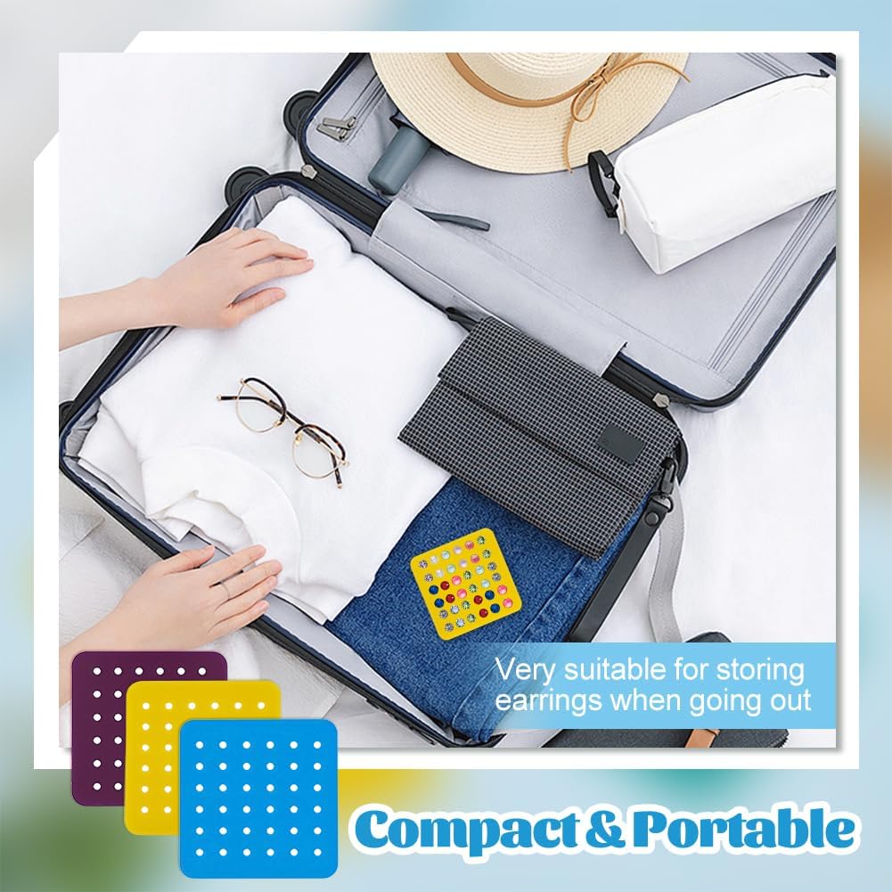 OLYCRAFT 18Pcs 3 Colors Acrylic Earring Display Cards 36 Holes Earring Organizer Portable Earrings Holder Jewelry Organizer Holder Show Rack for Home Travel Stud Earrings Jewelry Storage and Display image 5