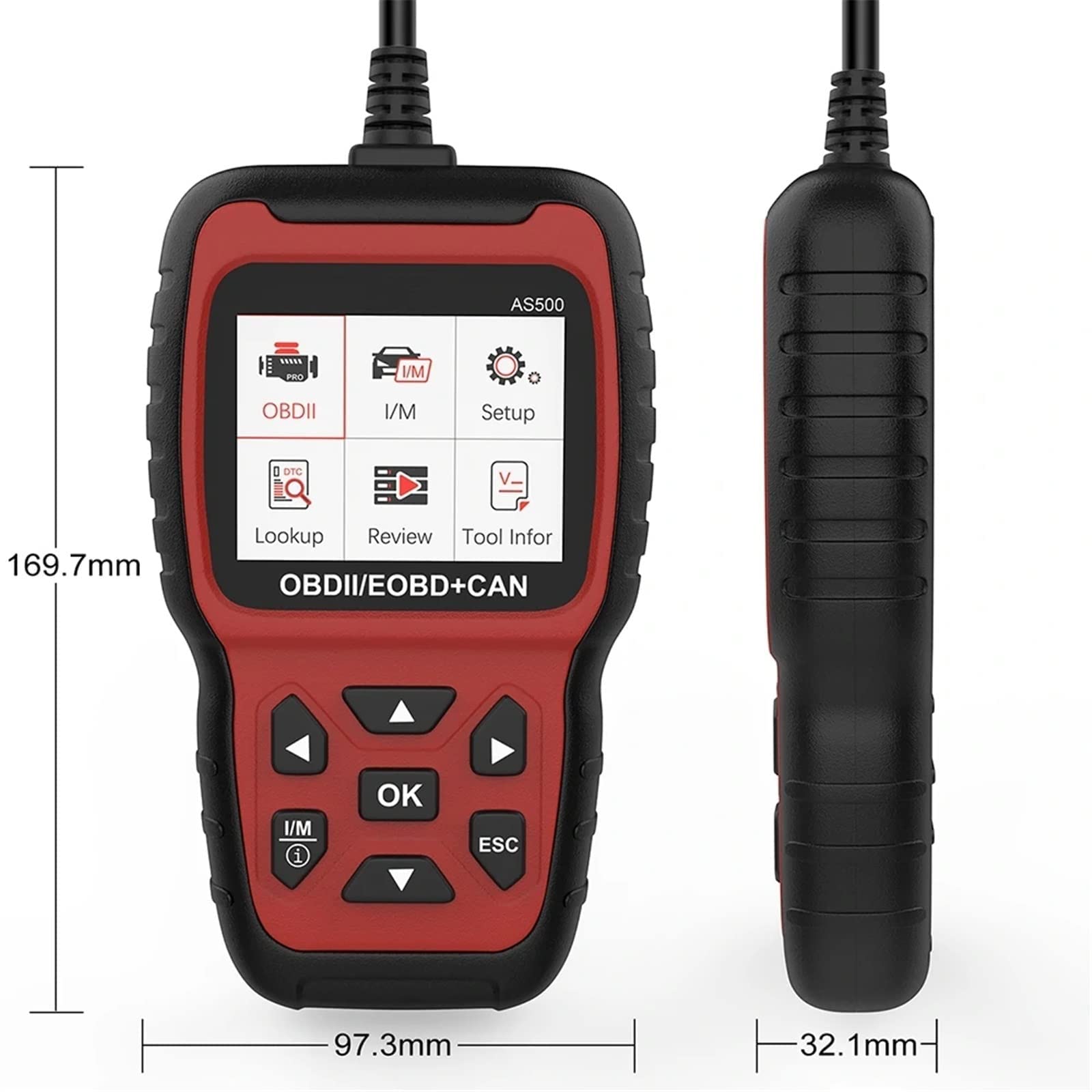 OBD 2 Scanner Motorcodeleser OBD Autodiagnose Autodiagnosetool Lebenslanges Kostenloses Update OBD2 Automotive Scanner AS500