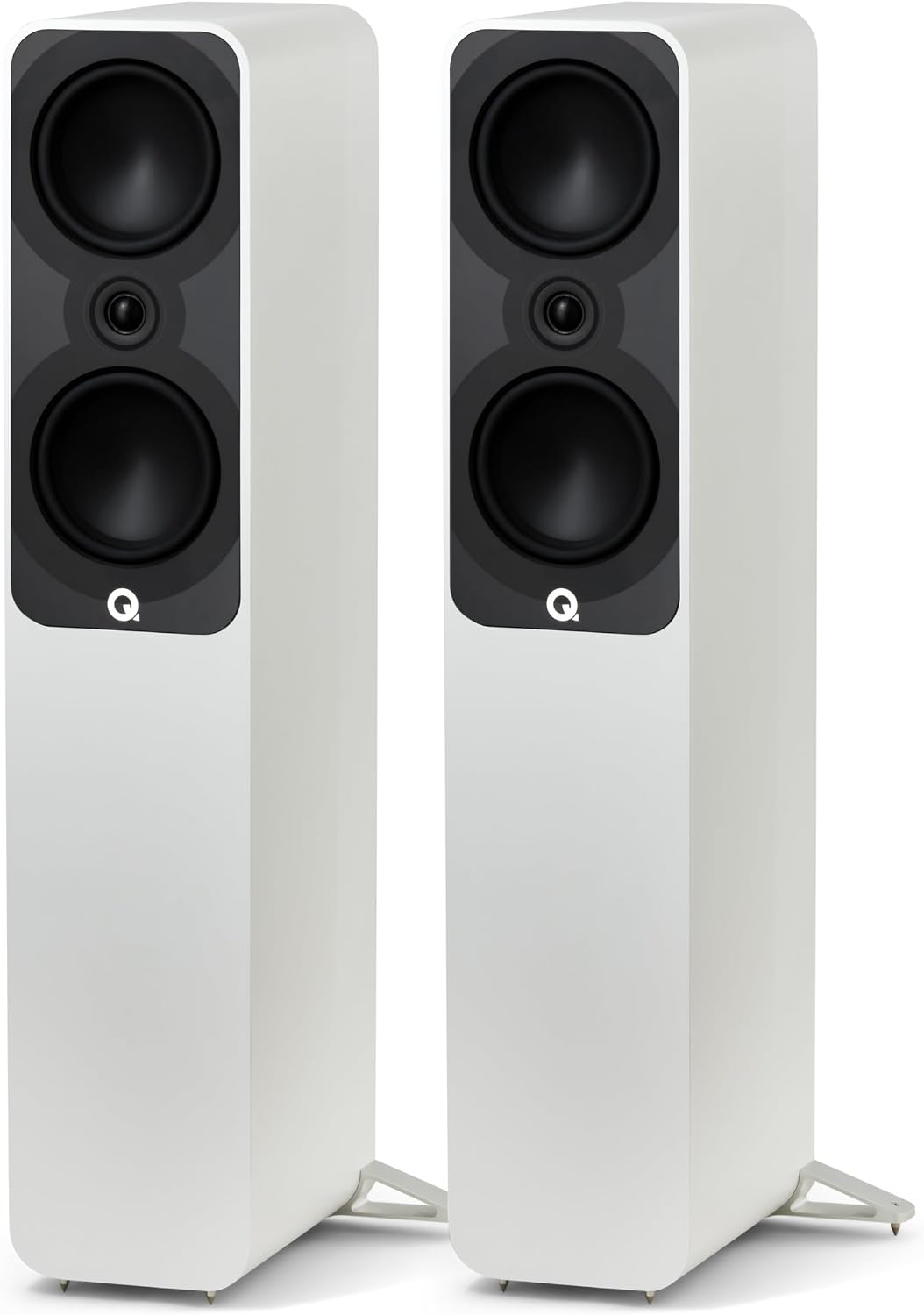 Q Acoustics 5050 Floorstanding Speakers Satin White Pair - Premium Tower Speakers