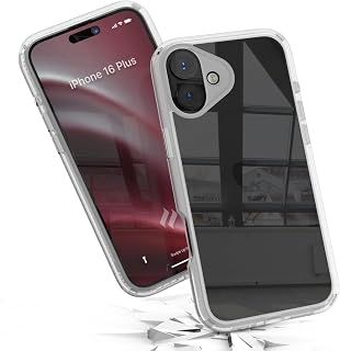 Catalyst Influence Case for iPhone 16 Plus, 2.5X Higher Drop Proof, Non-Slip Frosted Edges and Non Magsafe Crystal Clear Back, Raised Edges Protection, 30% Louder Forward Audio, Lanyard Included