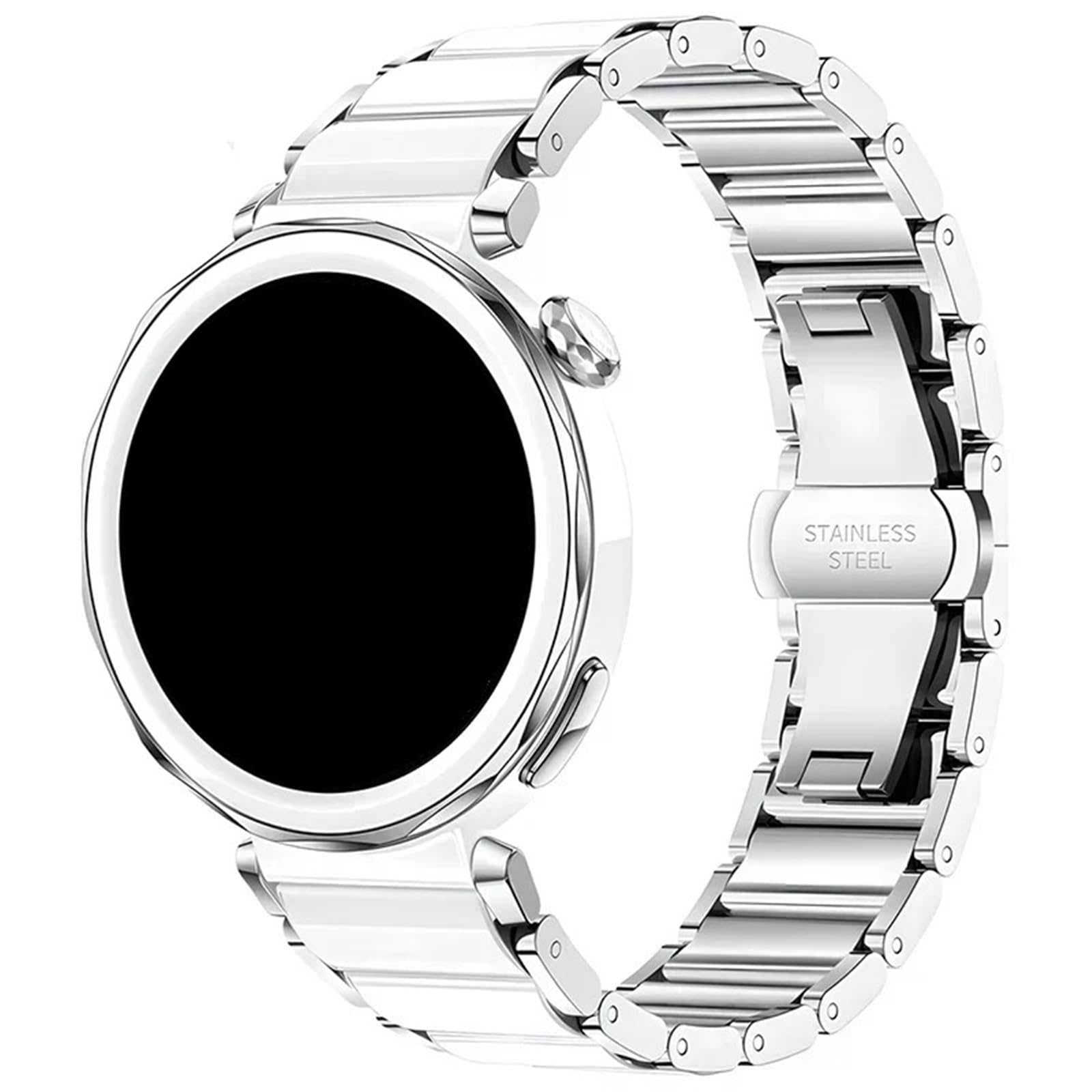 Pasek ceramiczny 18 mm Opaska ze sprzączką ze stali nierdzewnej do paska do zegarka Smartwatch unisex