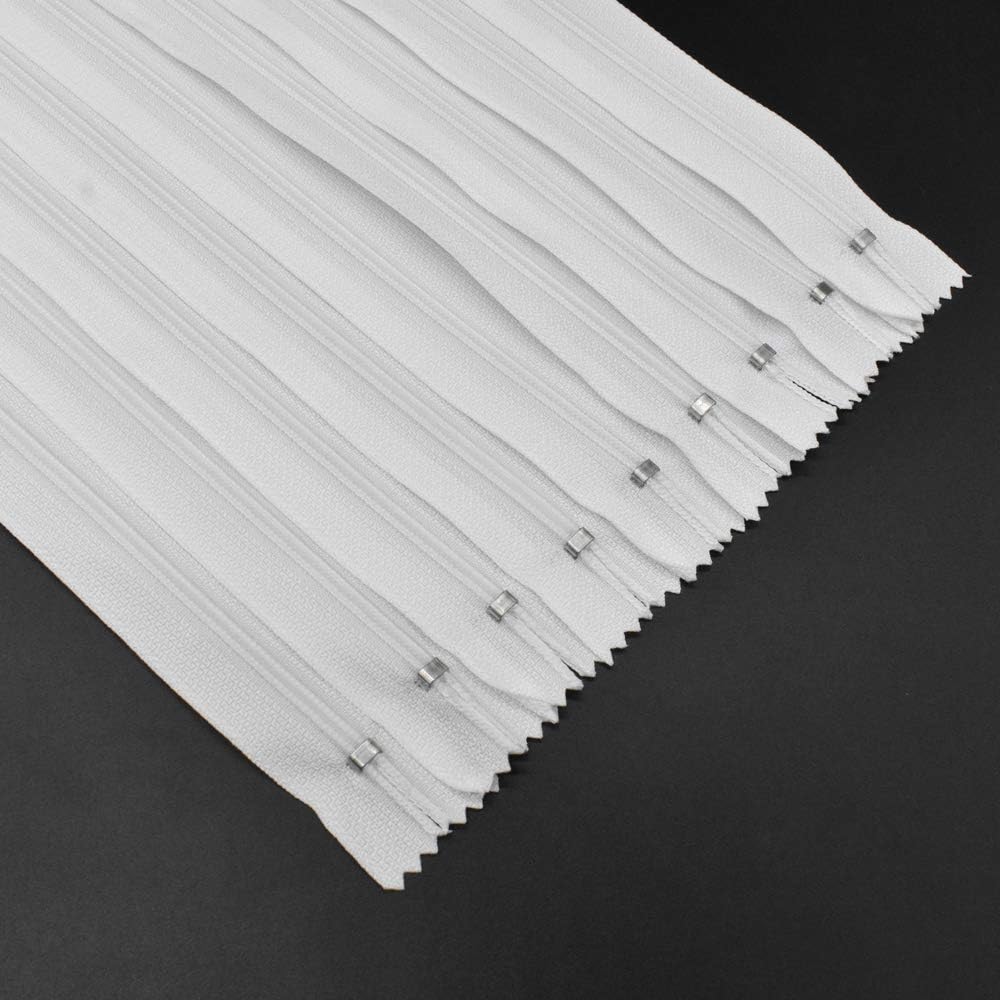 60pcs 12 Inches Nylon Coil Zippers Sewing Zippers for Tailor Sewing Crafts (White) image 4