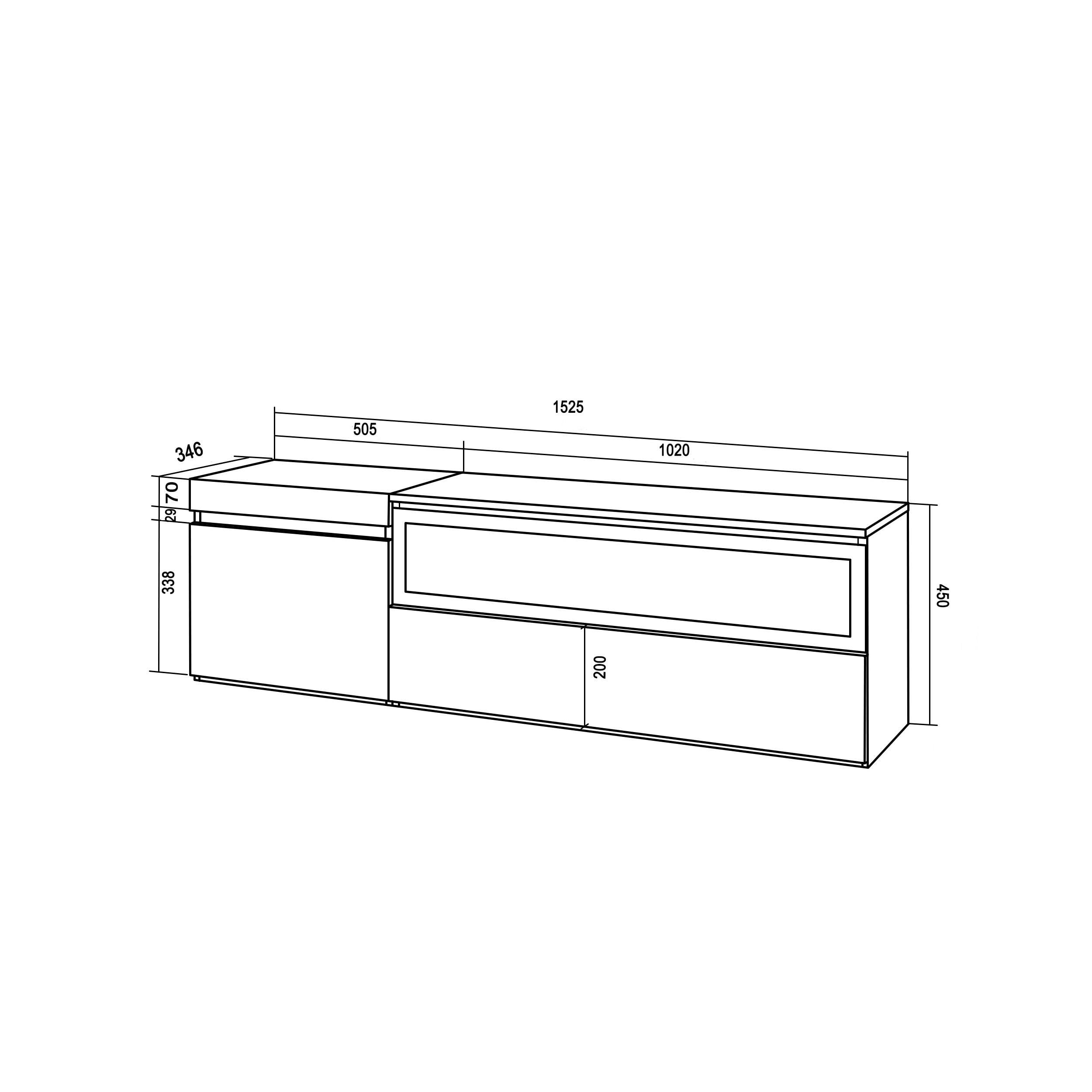 Skraut Home | Mueble TV | Televisión | Muebles de salón, almacenaje | 150x45x35cm | para TV hasta 65" | Chimenea eléctrica | Estilo Moderno | Blanco y Negro