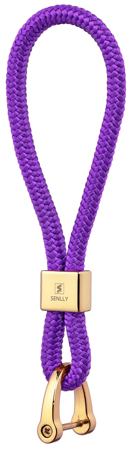 Senlly Unisex 105 Dark Violet Car Keychain Holder, Original Minimalist Design Finger Lanyard Strap For Key Fob