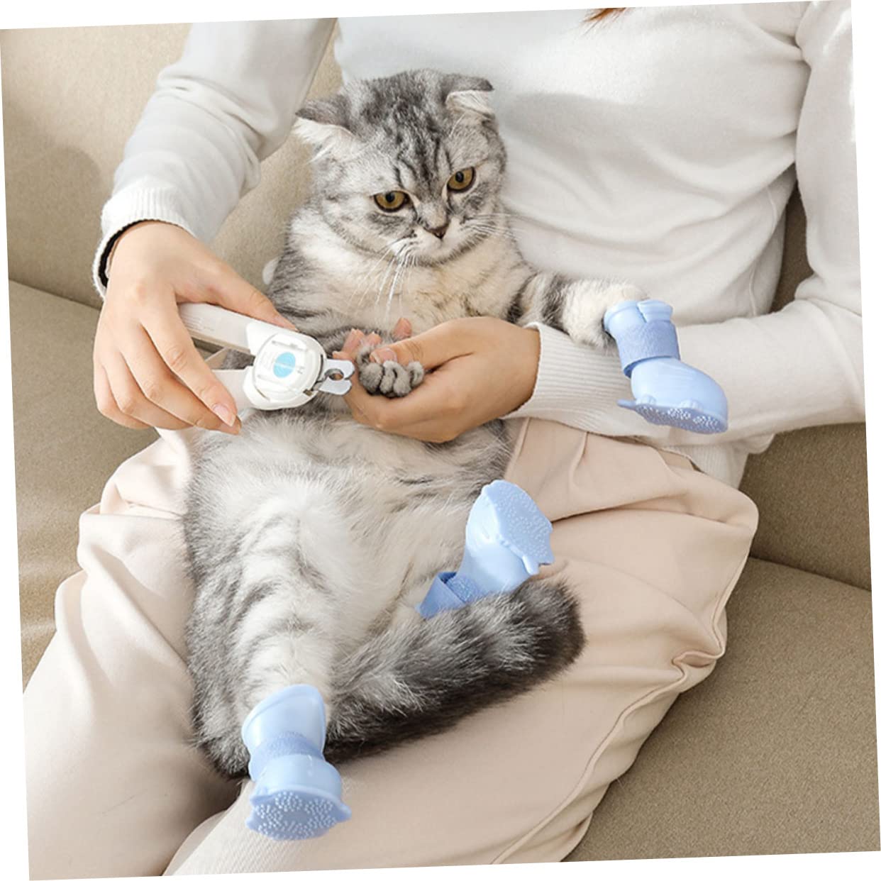 ifundom 4Pcs Pet Rain Boots Non Slip Outdoor Shoes for Dogs Comfortable Durable Tep Material for Rain