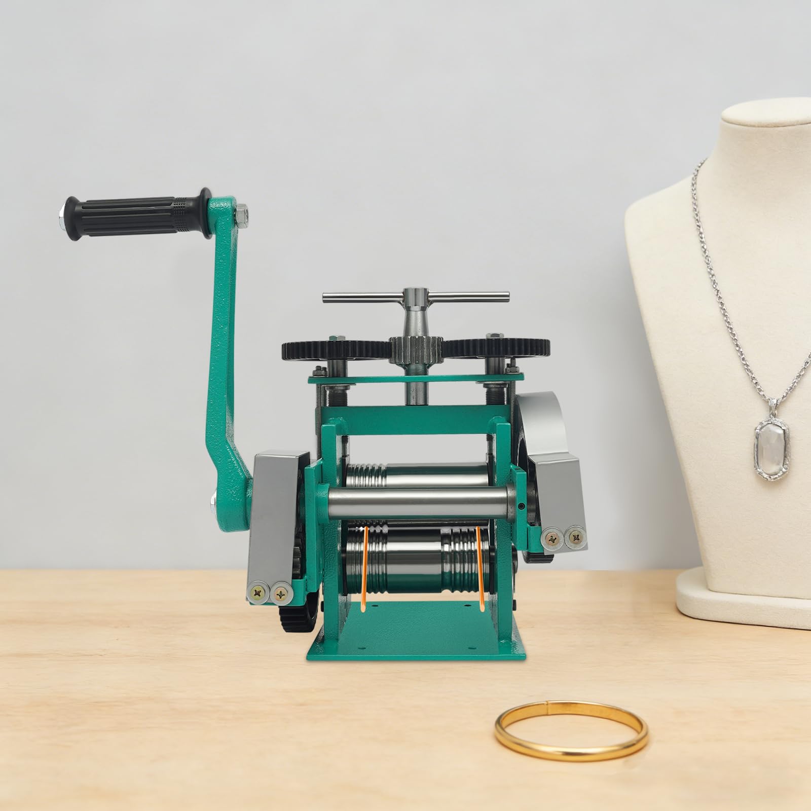 hongward Rullo per gioielli manuale 3 in 1, piegatrice per anelli, strumento manuale per gioielli e goffratura, strumenti per la creazione di gioielli in oro e argento, riparazione e fai da te