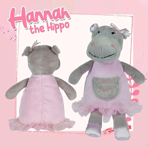 Miniatura 4 de Maison Chic | Hannah the Hippo Tooth Fairy Pillow Muñeco de peluche con bolsillo | Primer juguete de dientes sueltos | Celebra el primer hito