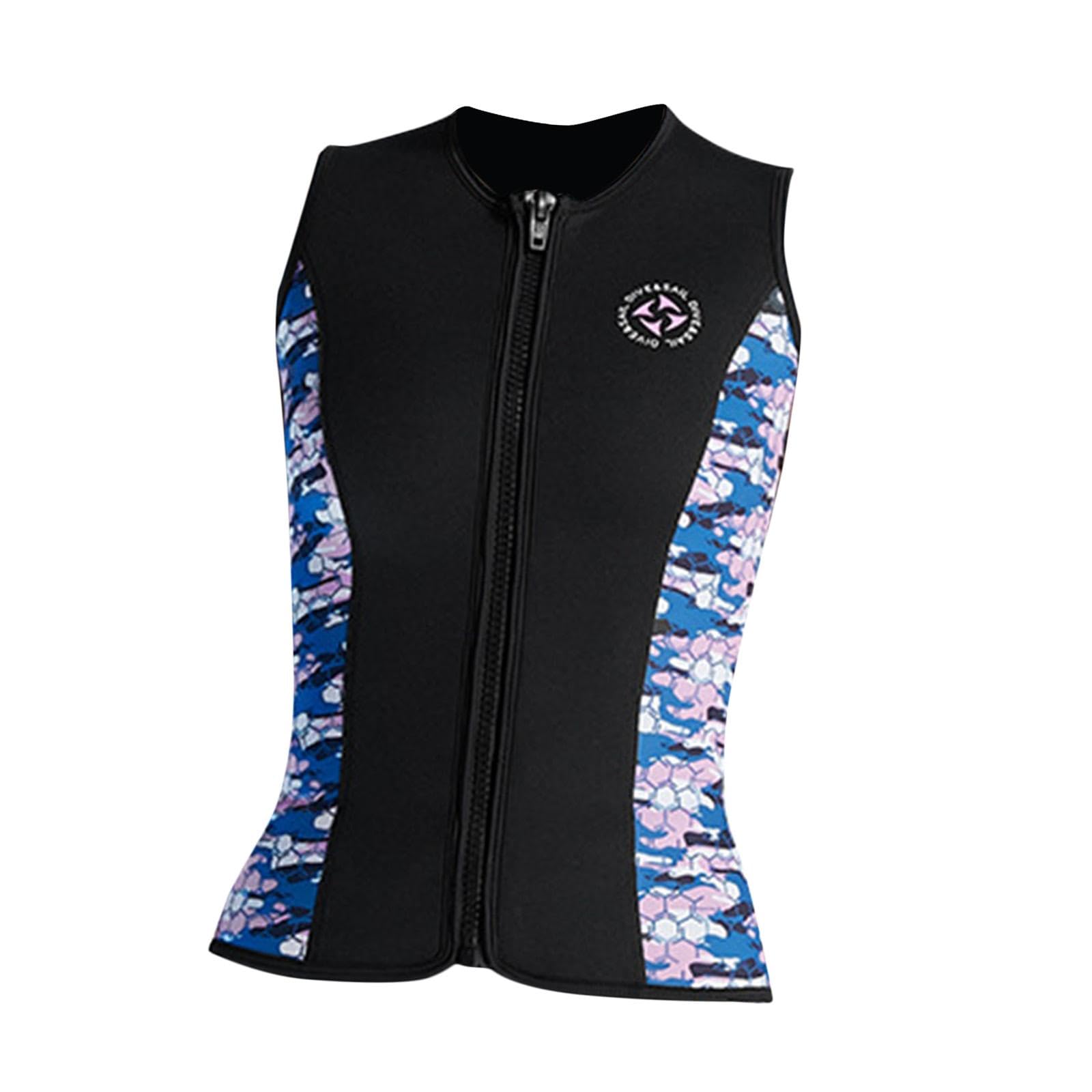 Chaleco de buceo de neopreno sin mangas de 3 mm para mujer, chaleco de buceo con cremallera de 3 mm, talla S, color negro