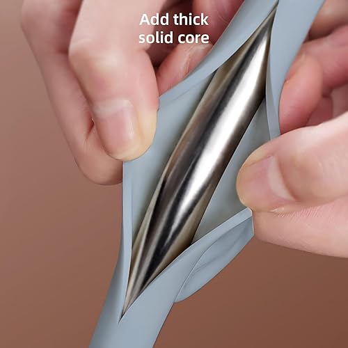 Miniatura 5 de MOPALL Perchas antigolpes, paquete de 20 perchas antideslizantes y ahorran espacio, perchas de ropa resistentes con revestimiento de goma, contorno