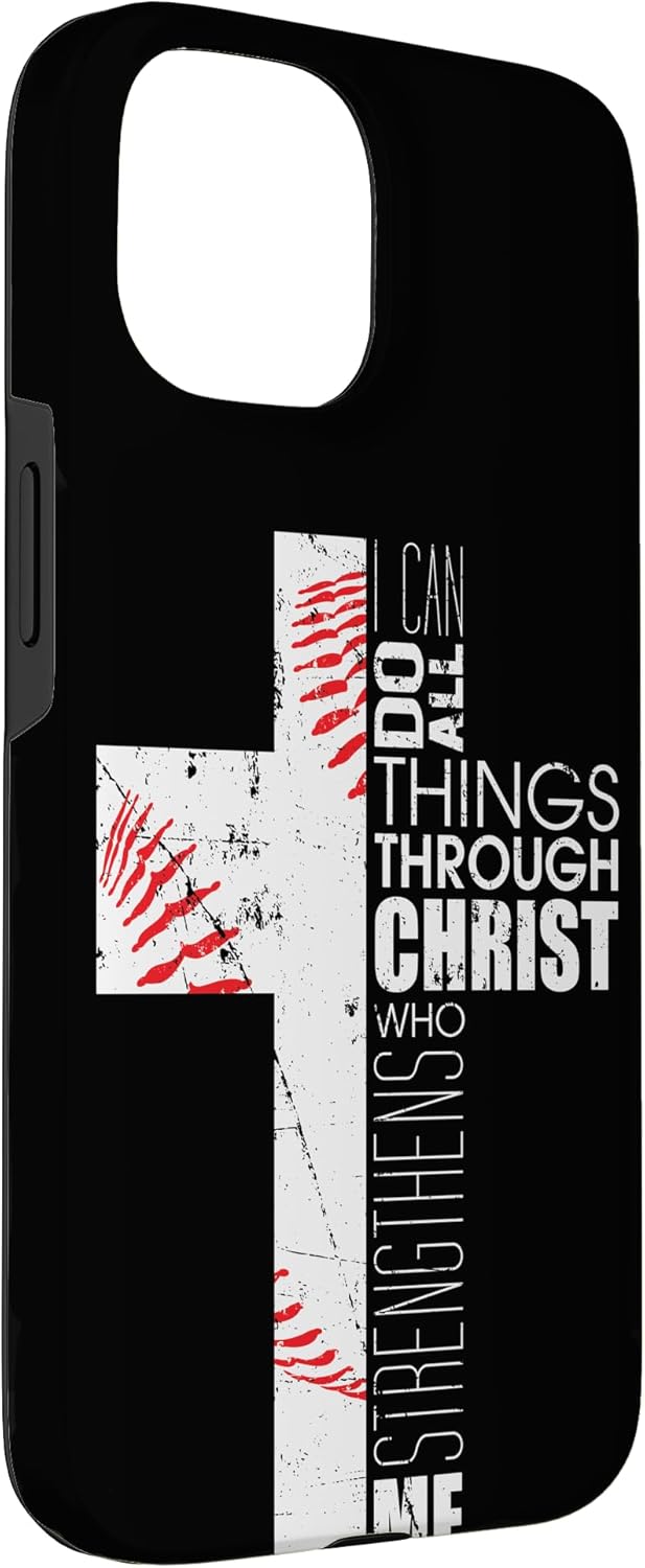 Baseball Phone Cases Teen Boys Coaches Christian Cross Gifts Case for iPhone 15
