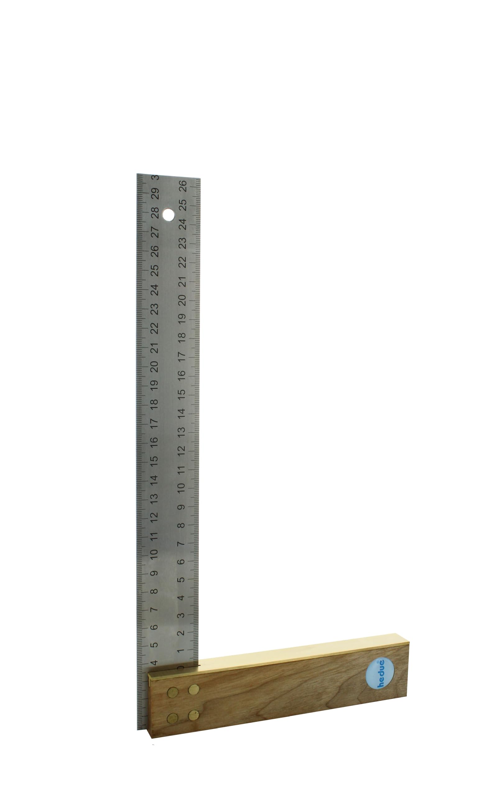 Kątownik stolarski 300 mm – kąt prosty 90 stopni, uchwyt z drewna orzechowego z nierdzewną tarczą ze stali nierdzewnej 35 mm, kąt stolarski