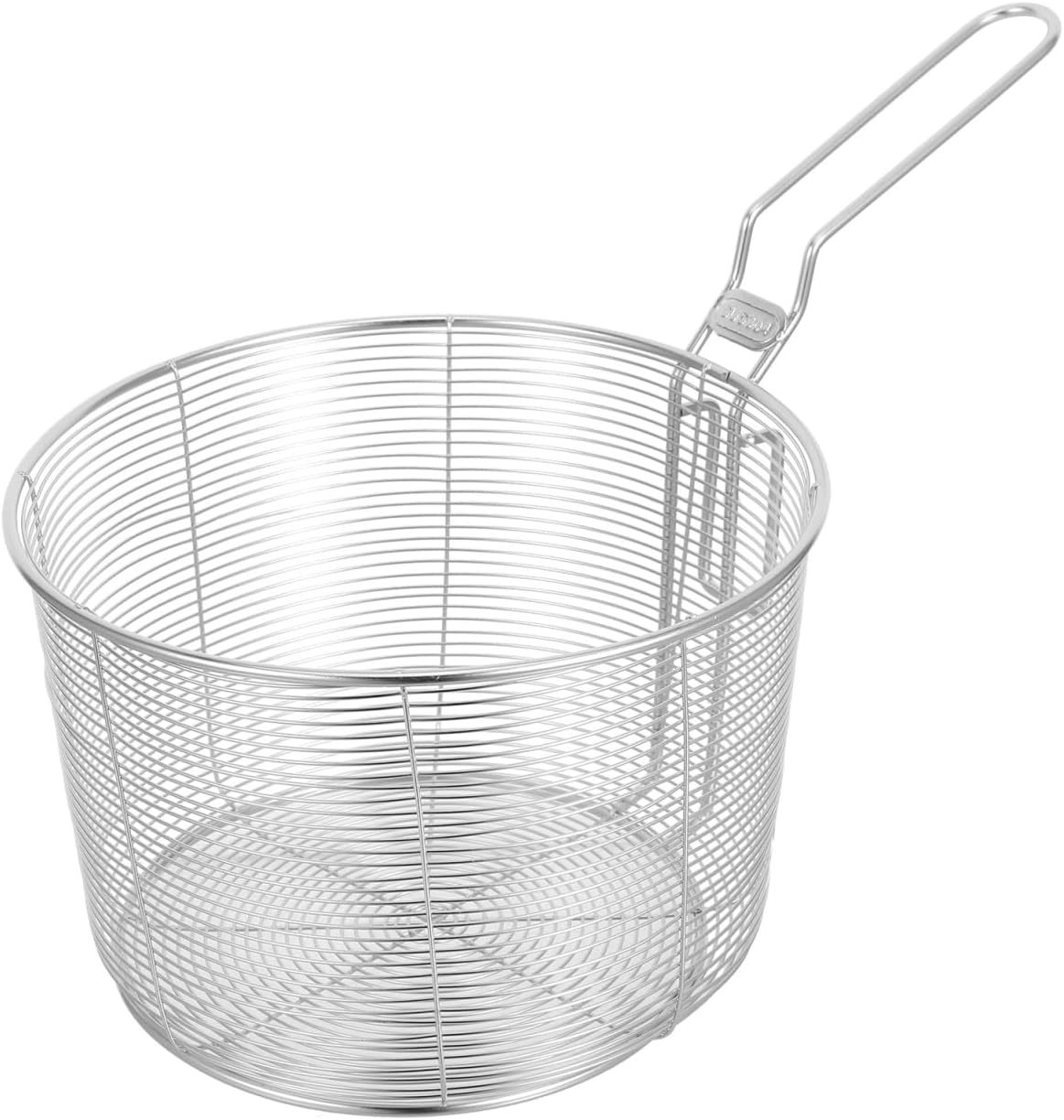 Kichvoe Mesh Pasta Basket - Stainless Steel Mesh Spider Strainer - Noodle Strainer Spaghetti Spoon Fried Food Container Deep Basket Skimmer for Noodles Dumpling