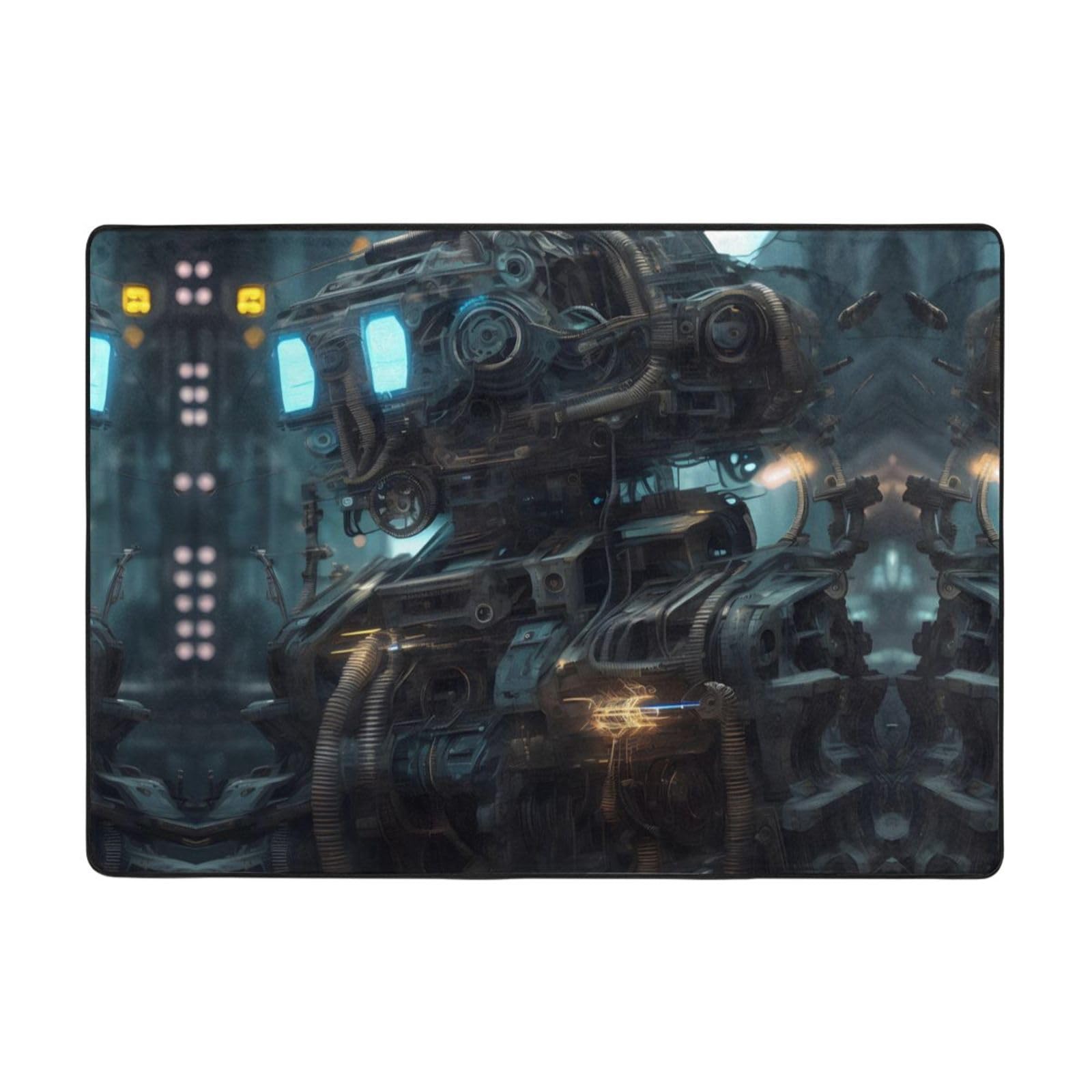 Tapis en flanelle motif robot 203x147 anti-sol froid de chambre