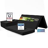 SHOGAZI Klappmatratze 140x200 x 12 cm, Gästematratze klappbar Made in Germany, Faltmatratze VERGLEICHSSIEGER, ultimativer Schlafkomfort, Orthopädischer Kaltschaum - Anthrazit 140 x 200 cm Anthrazit