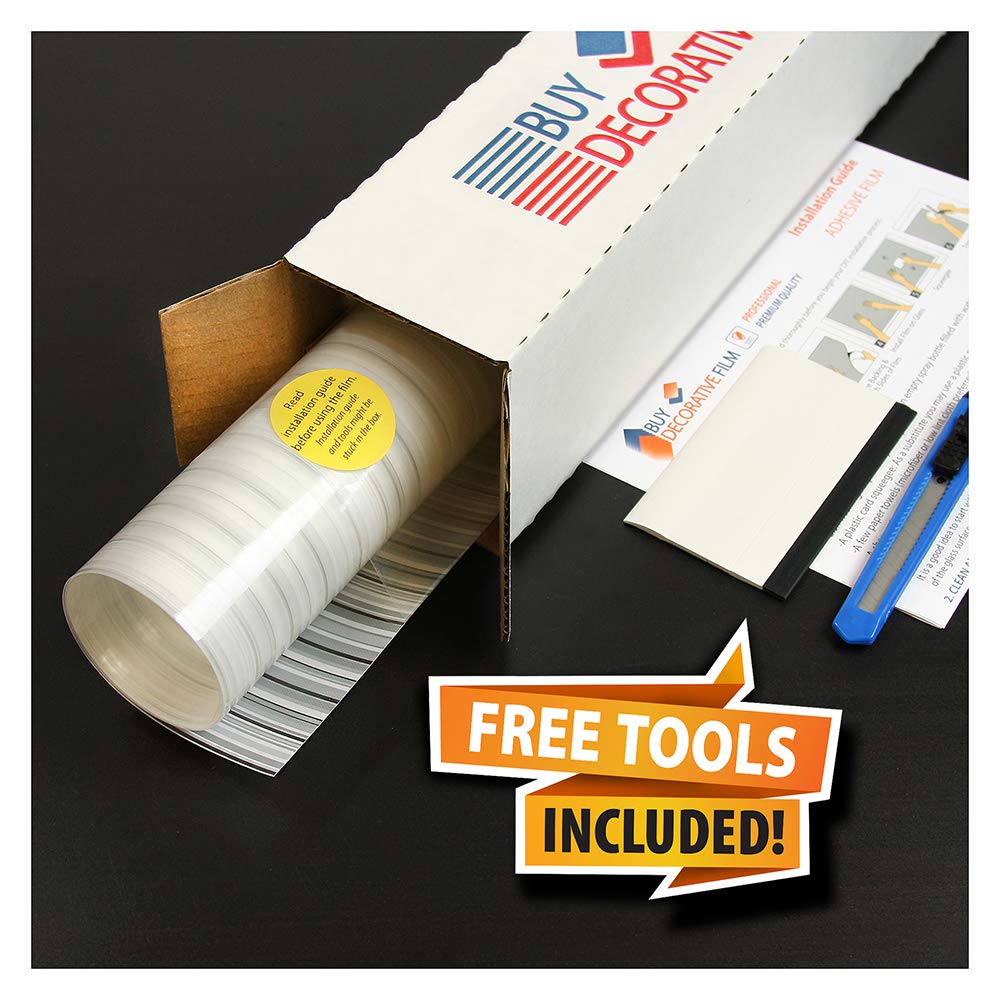 BDF 4WHSTR Decorative Window Film White Stripe (36in X 7ft)