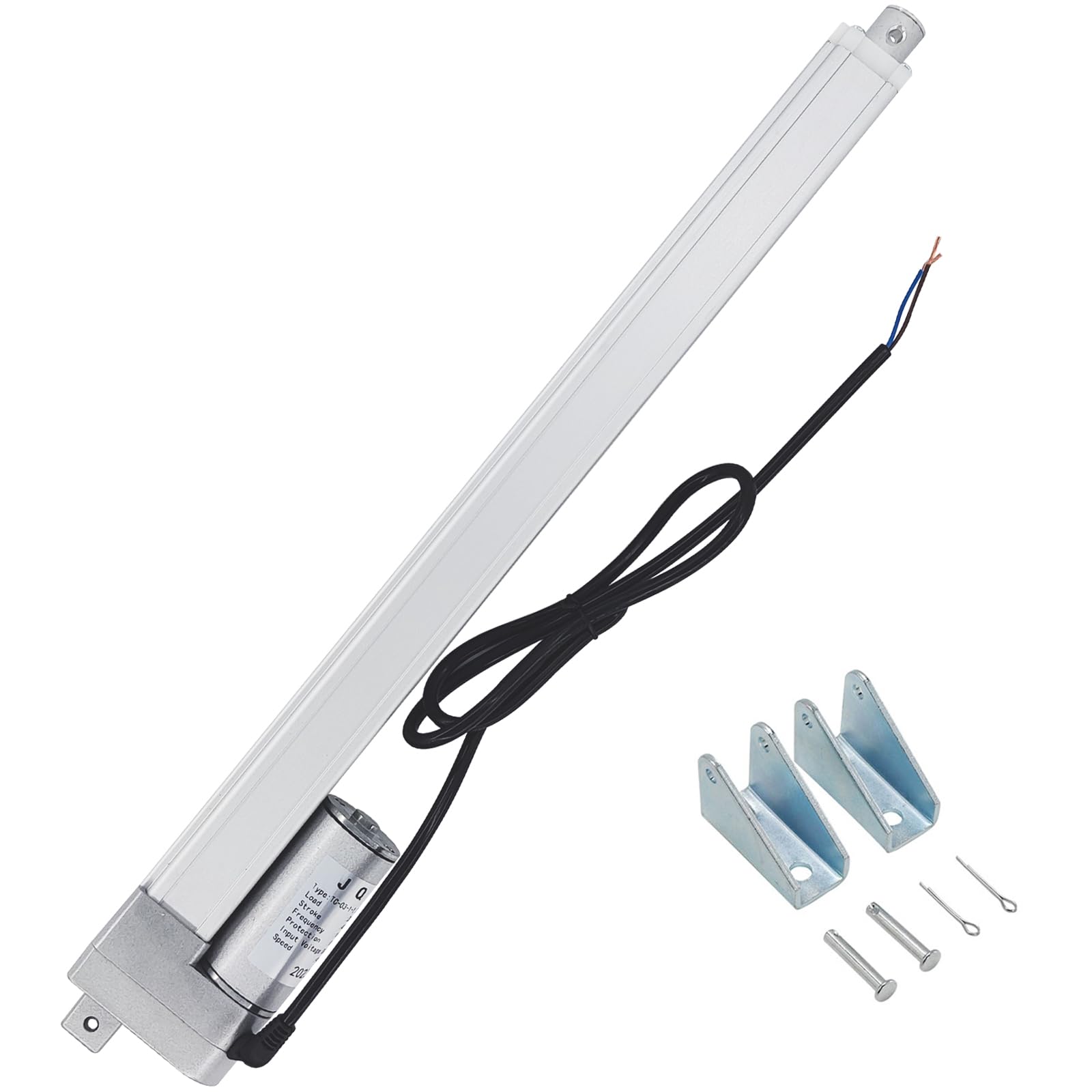 JQDML 16 Inch Stroke 12V Linear Actuator 300N/66lbs Speed 1.77"/sec Electric Actuators with Mounting Bracket for Home Automation, Window Opener,Door