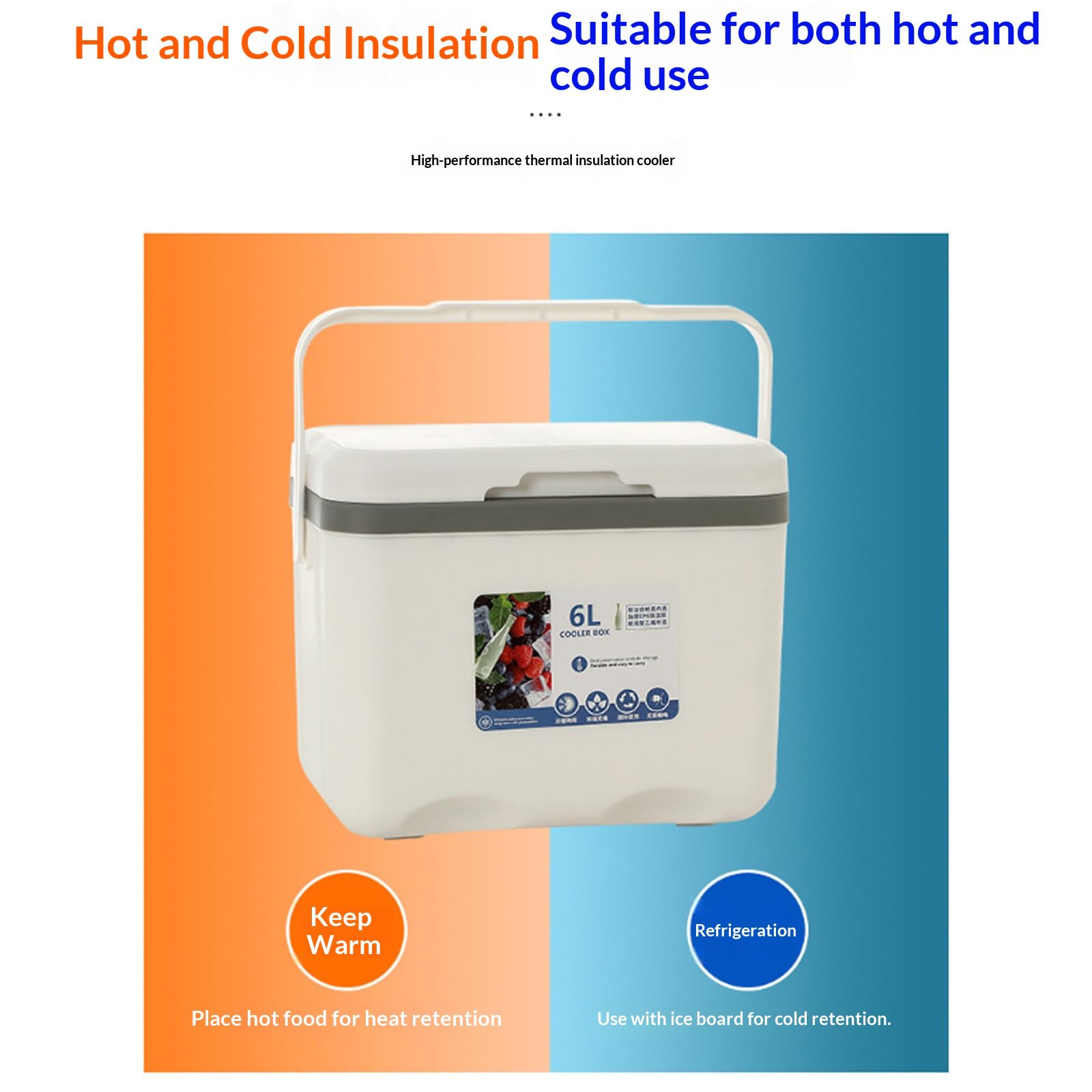 Borsa refrigerante per esterni con scomparto isolato, display della temperatura, custodia isolata, perfetta per picnic, escursionismo, contenitore per alimenti