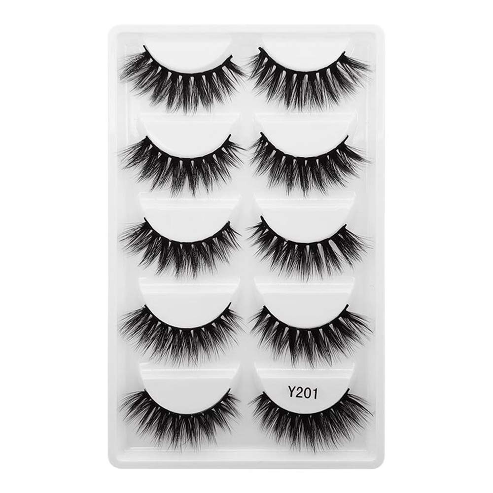 50 Pair Mix False Eyelashes, 3D Faux Mink Fake Eyelashes Handmade Dramatic Thick Crossed Cluster False Eyelashes Black Nature Fluffy Long Soft Reusable