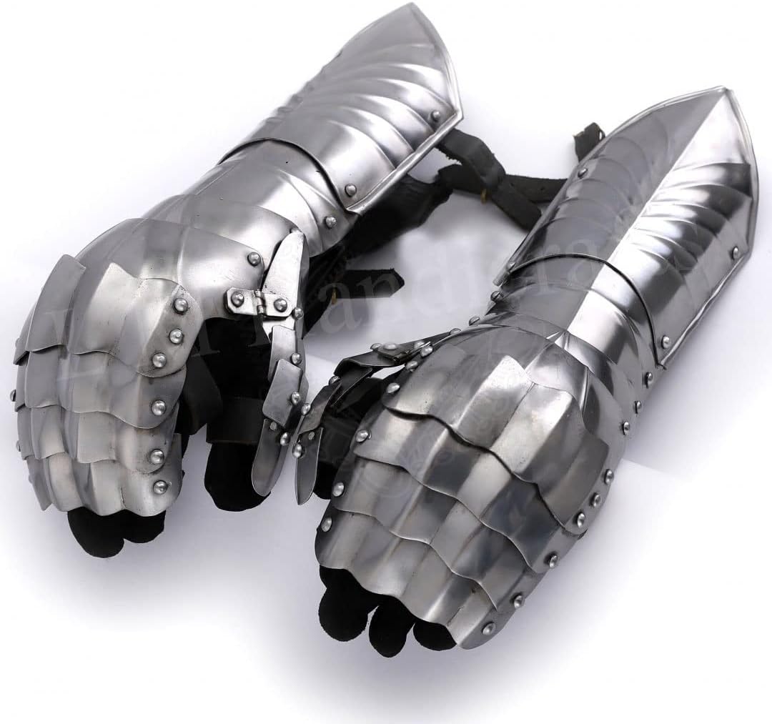 Medieval Gauntlet mittens Gloves with long cuffs late Middle Ages Silver Silver Steel costume gauntlet gloves medieval gloves cosplay leather gloves driving gloves leather gloves for men cosplay brown leather long black gloves knight armor