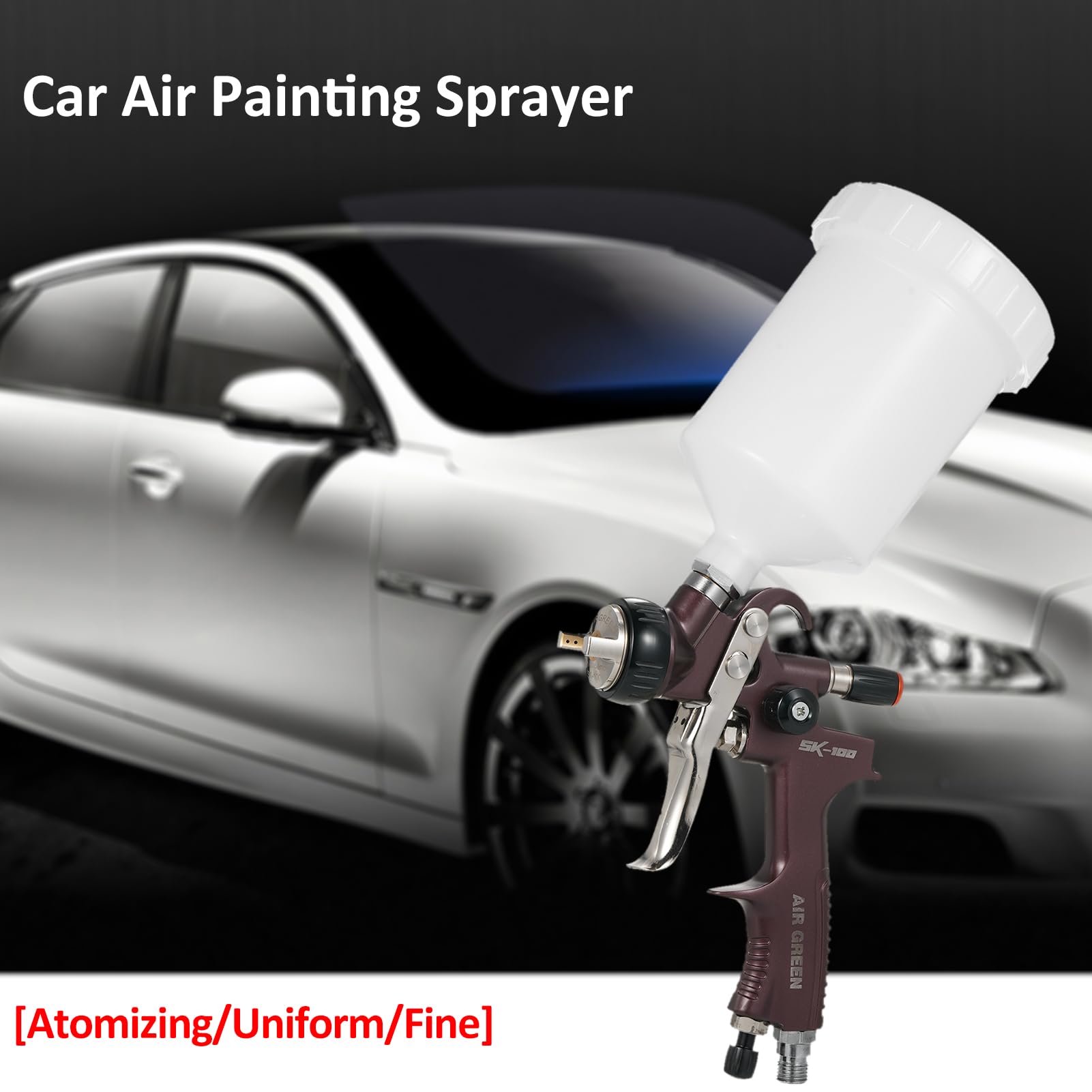 Hanzete - Spruzzatore ad aria per verniciatura ad aria, professionale, strumenti automobilistici di fascia alta, spruzzatore di vernice per auto, finitura con ugello ad alta atomizzazione, dimensioni