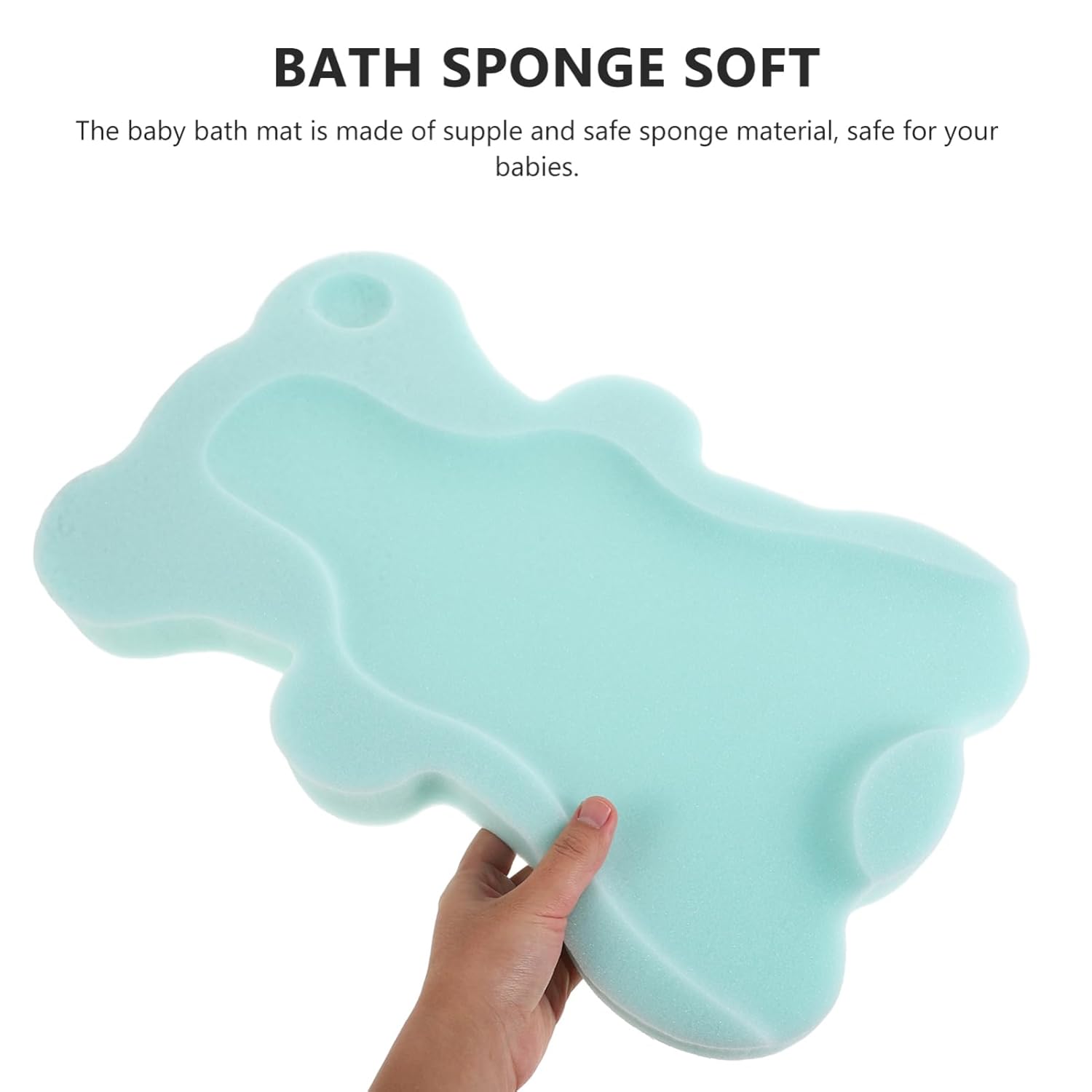 Totority Newborn Bath Seat Baby Bathtub Mat with Soft Breathable Sponge Cushion Non Slip Infant Bath Pad for Tub and Sink 19.68X11.81X1.57In