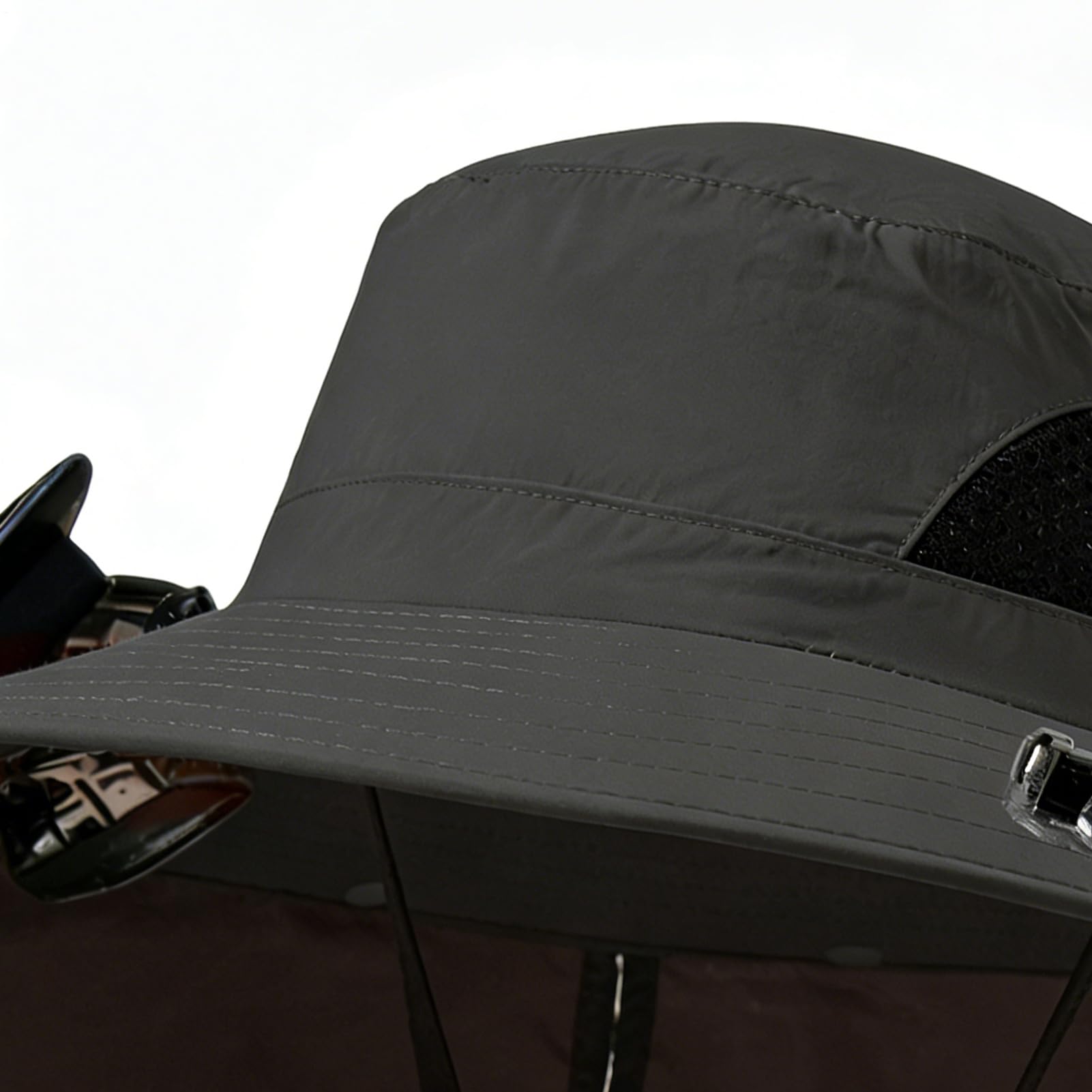 Sombrero para el sol con ventilador, gorro de enfriamiento plegable con ala ancha, 21,65 pulgadas | Sombrero de ventilador solar para hombre y mujer, protección UV, gorro transpirable para exterior